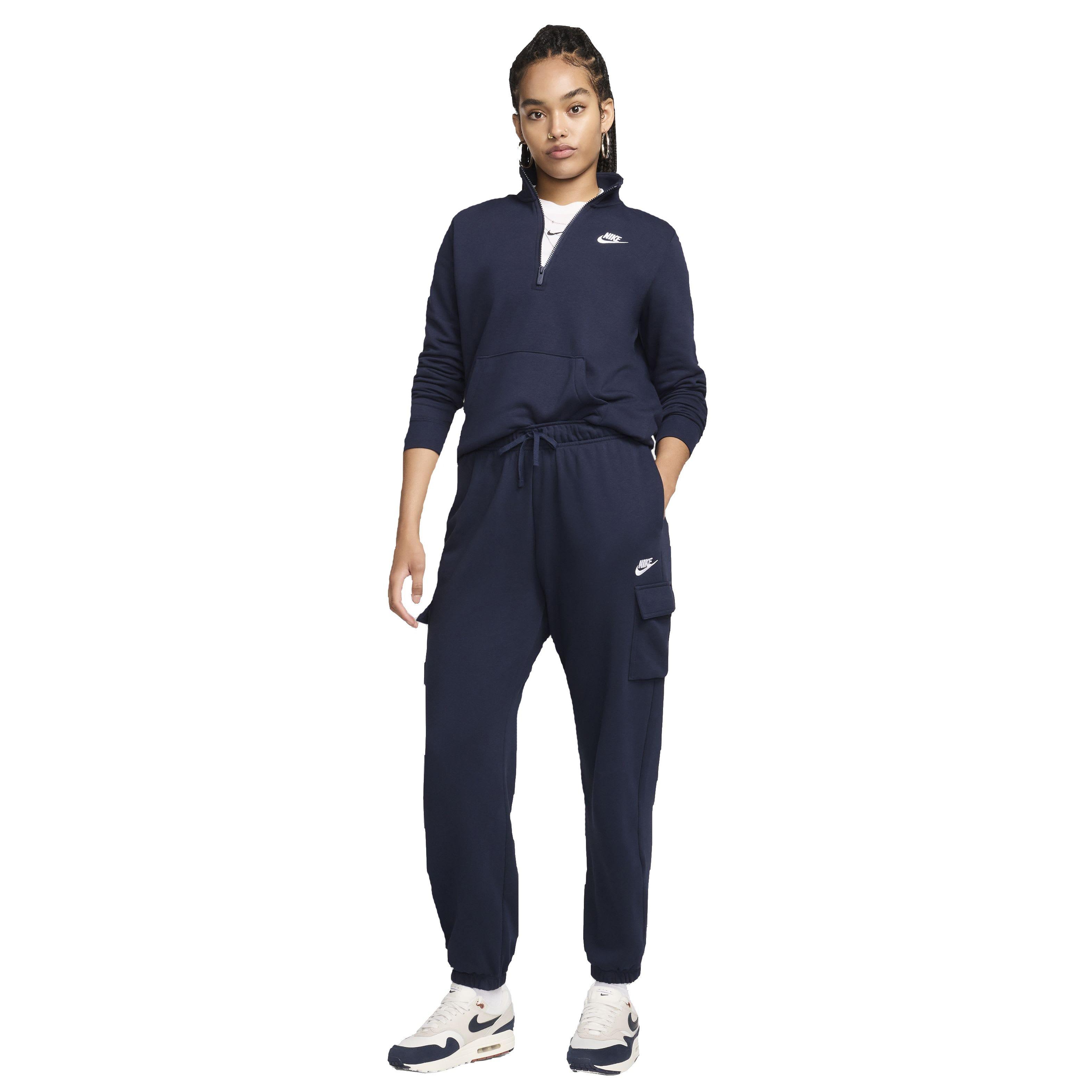Nike Women's Sportswear Club Fleece Mid-Rise Oversized Cargo Sweatpants - Blue - BLUE Thumbnail View 6
