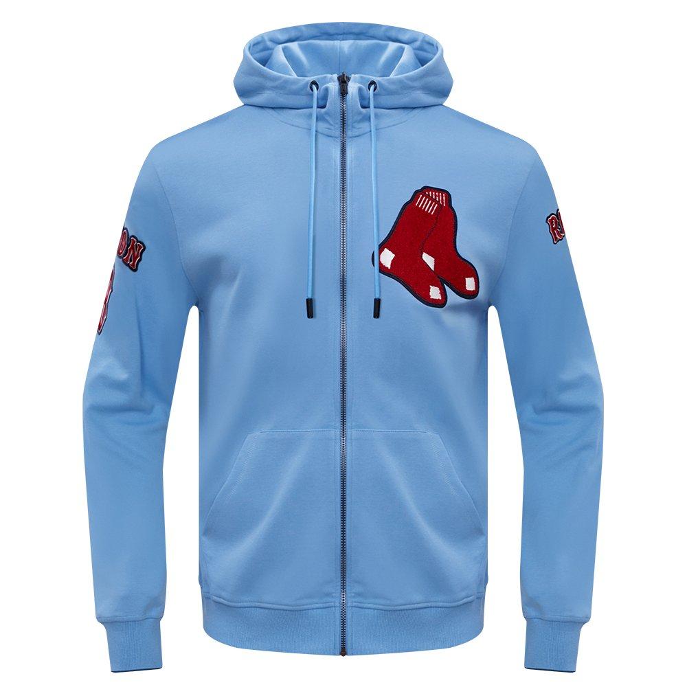 Pro Standard Men's MLB Boston Red Sox Classic Chenille Full-Zip Hooded Jacket - BLUE Thumbnail View 1