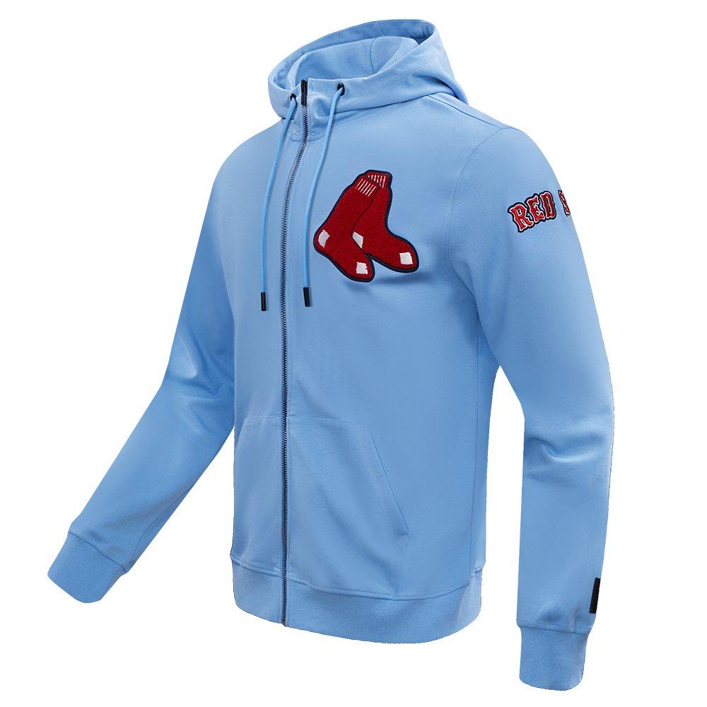 Pro Standard Men's MLB Boston Red Sox Classic Chenille Full-Zip Hooded Jacket - BLUE Thumbnail View 3