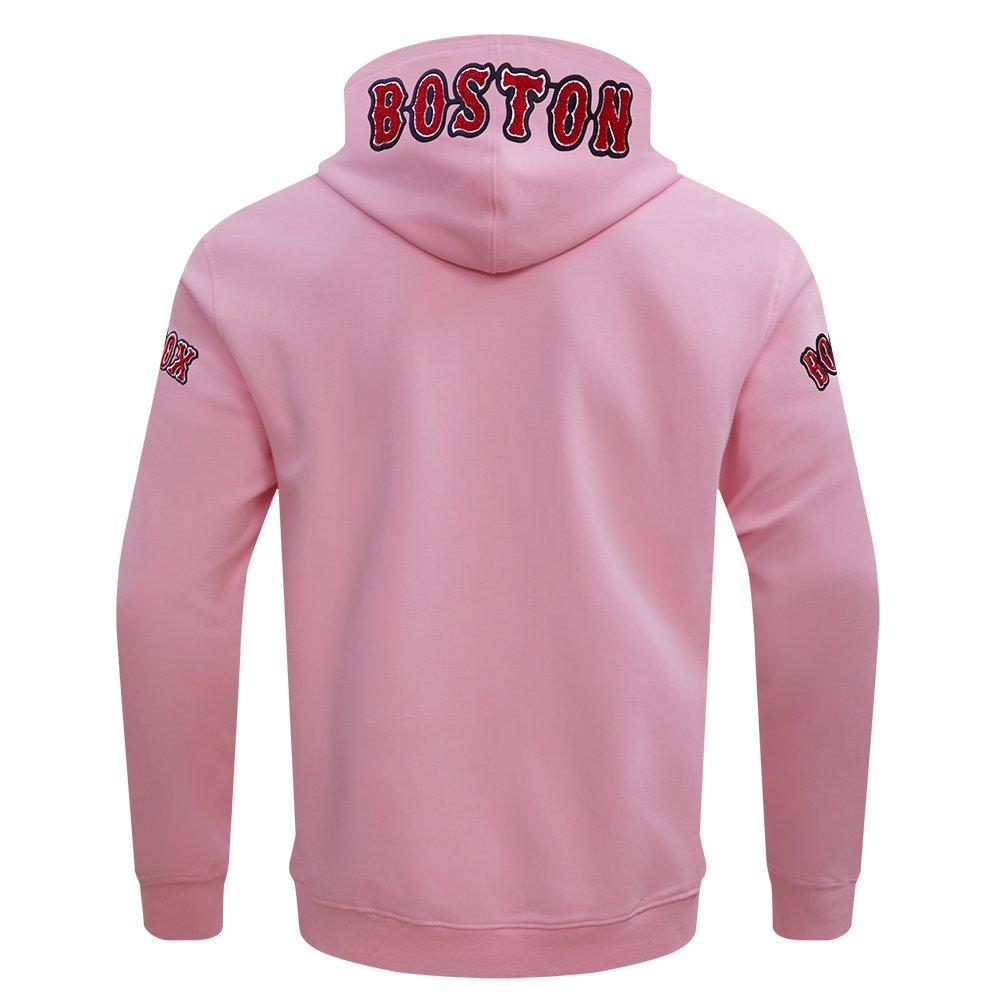 Pro Standard Men's MLB Boston Red Sox Classic Chenille Full-Zip Hooded Jacket - PINK Thumbnail View 2