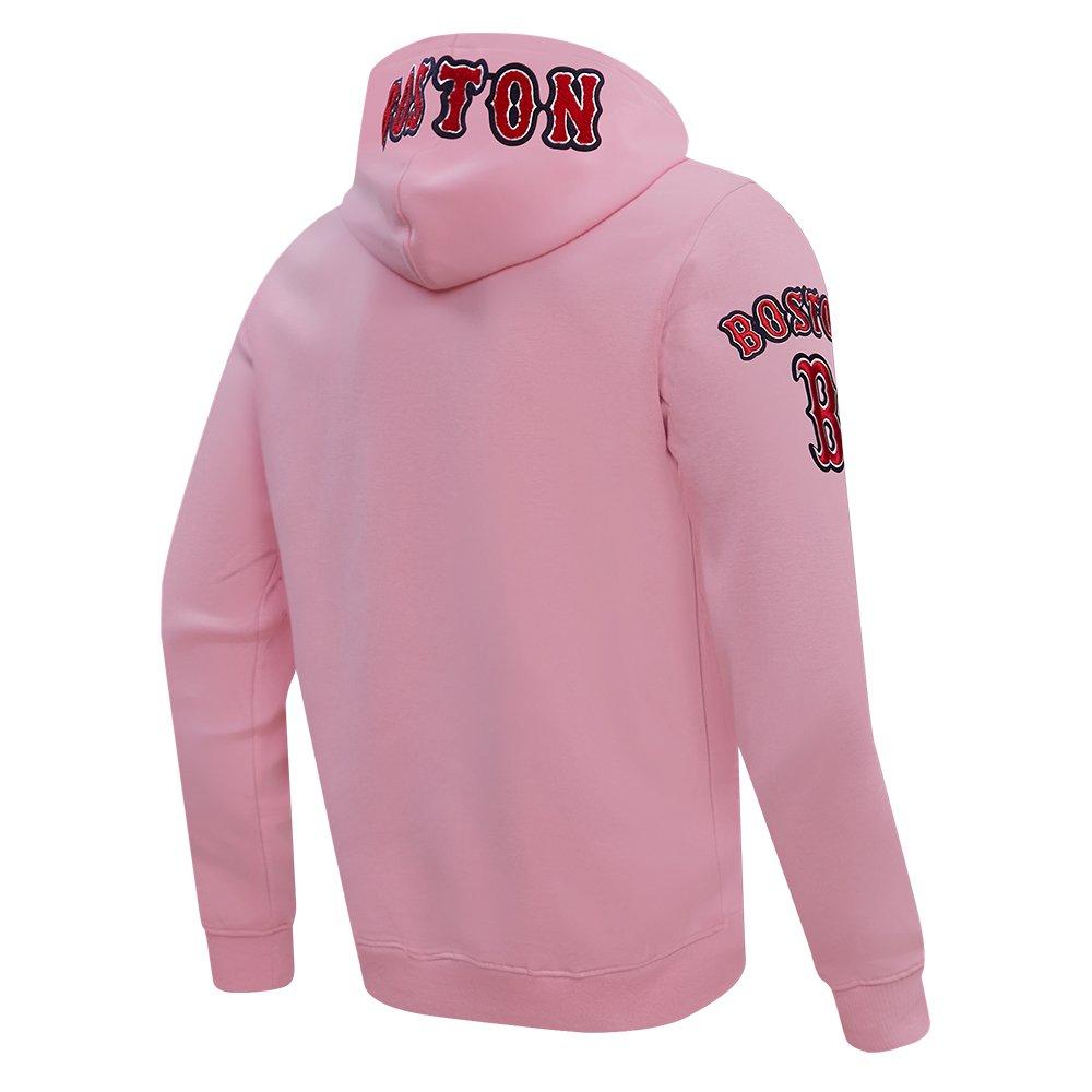 Pro Standard Men's MLB Boston Red Sox Classic Chenille Full-Zip Hooded Jacket - PINK Thumbnail View 4