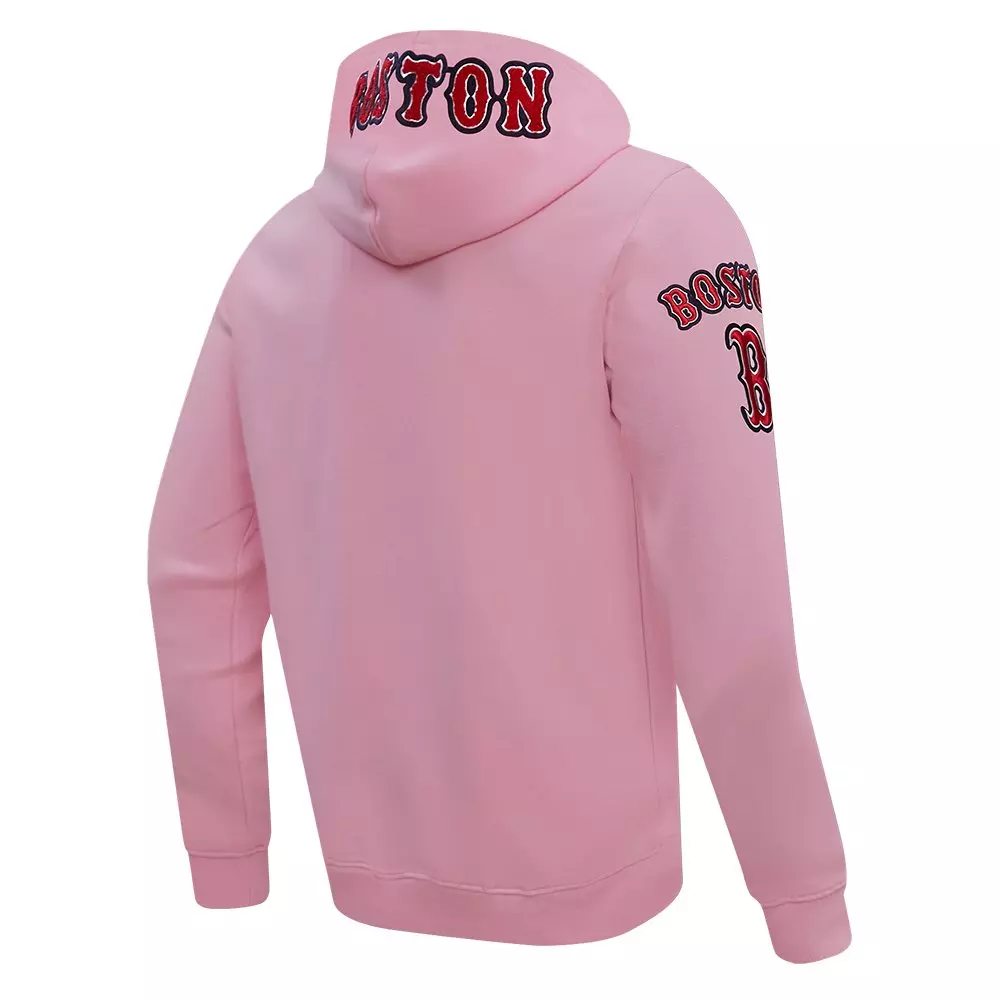 Pro Standard Men's MLB Boston Red Sox Classic Chenille Full-Zip Hooded Jacket - PINK