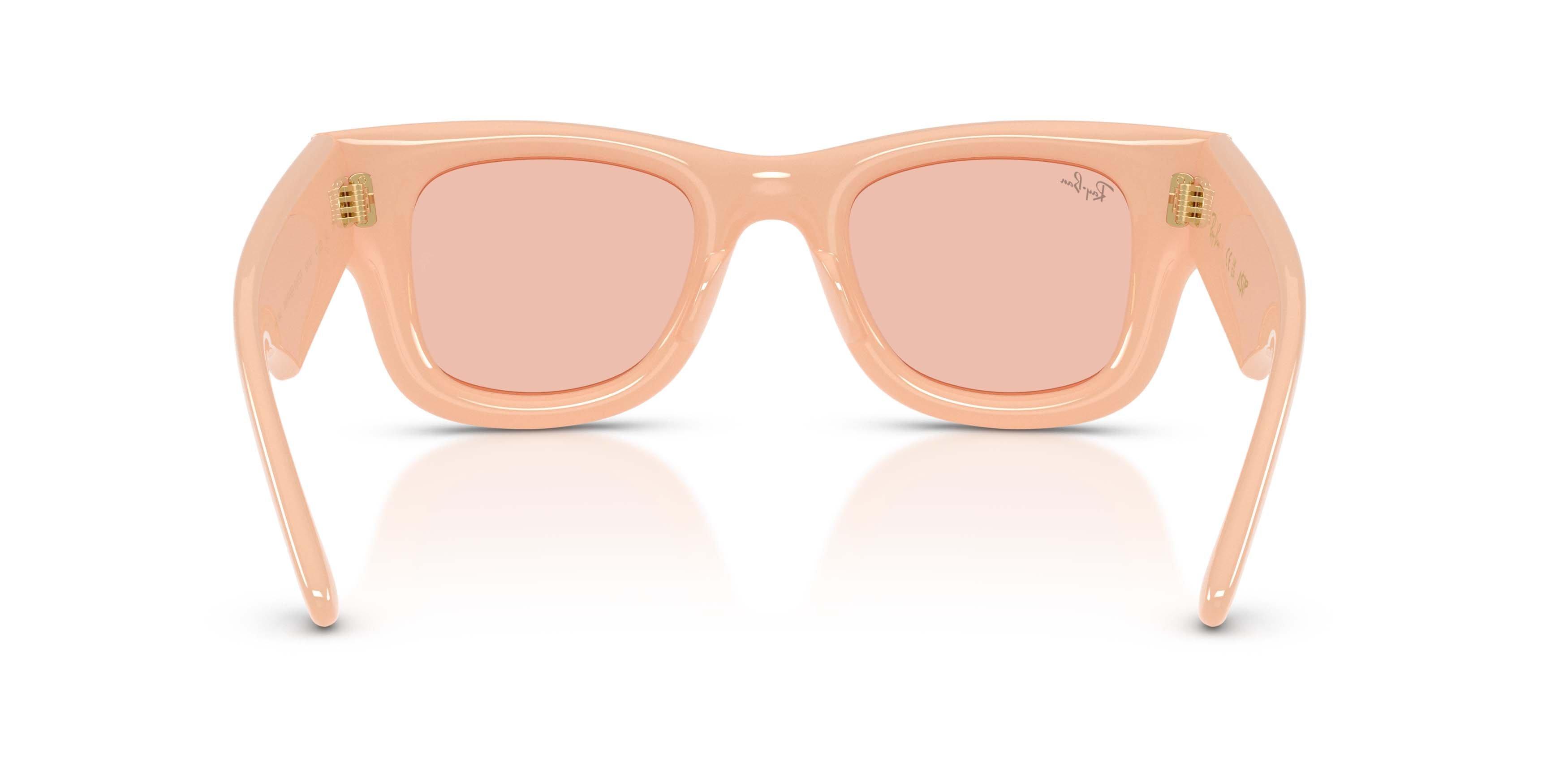 Ray-Ban Wayfarer Puffer Dark Pink Sunglasses &ndash; Polished Solid Nude - PINK Thumbnail View 4