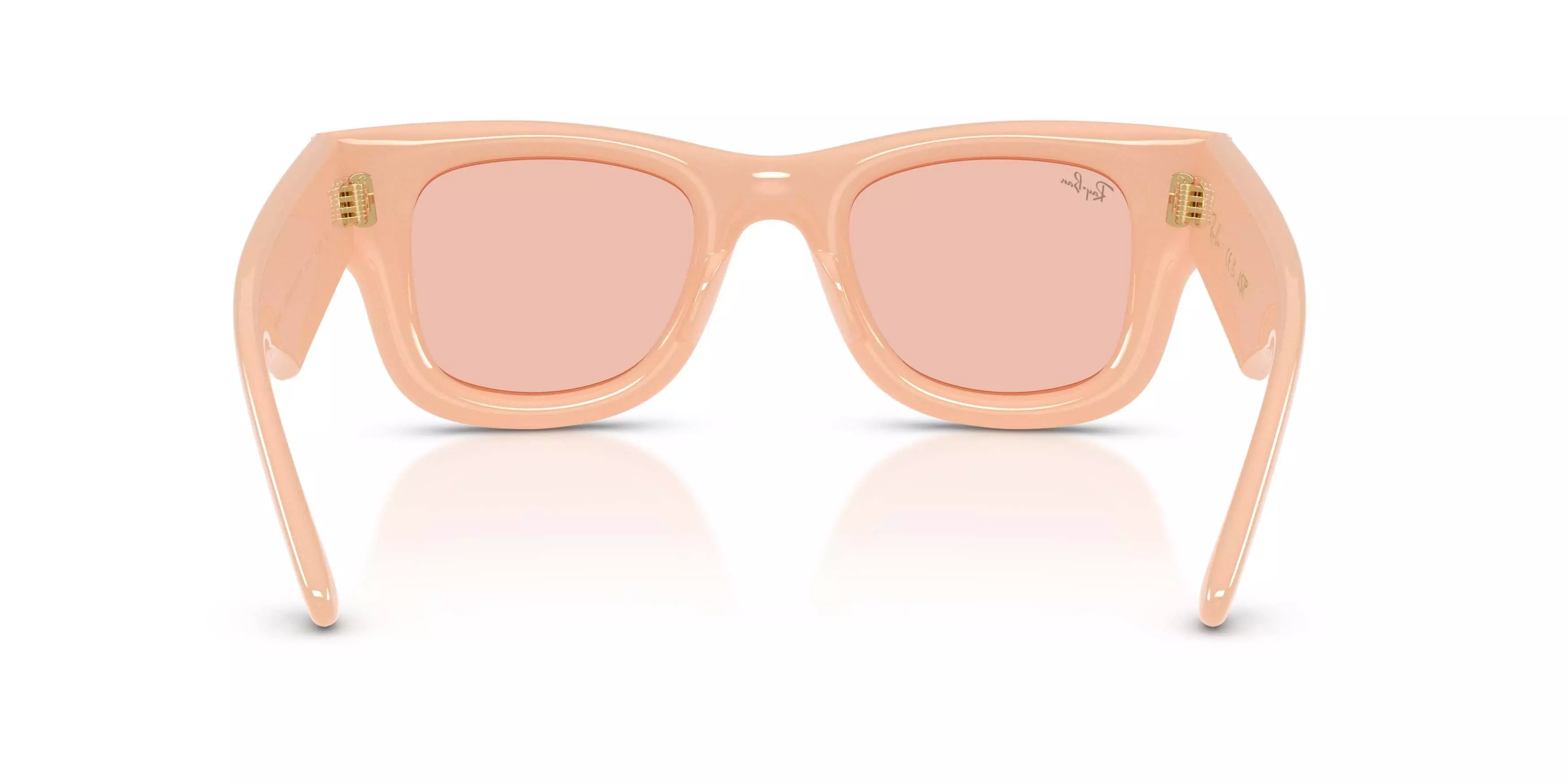 Ray-Ban Wayfarer Puffer Dark Pink Sunglasses &ndash; Polished Solid Nude - PINK