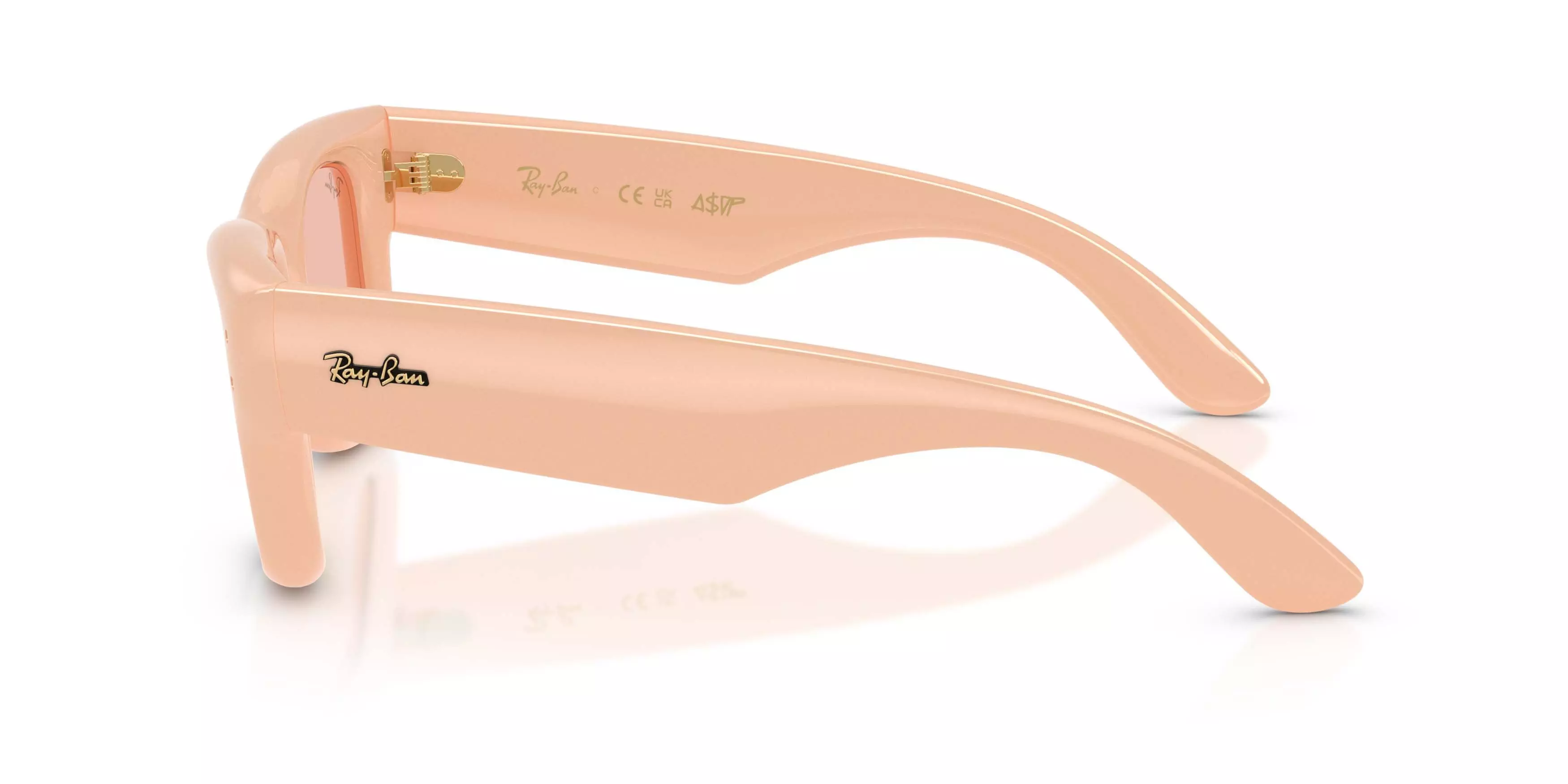 Ray-Ban Wayfarer Puffer Dark Pink Sunglasses &ndash; Polished Solid Nude - PINK