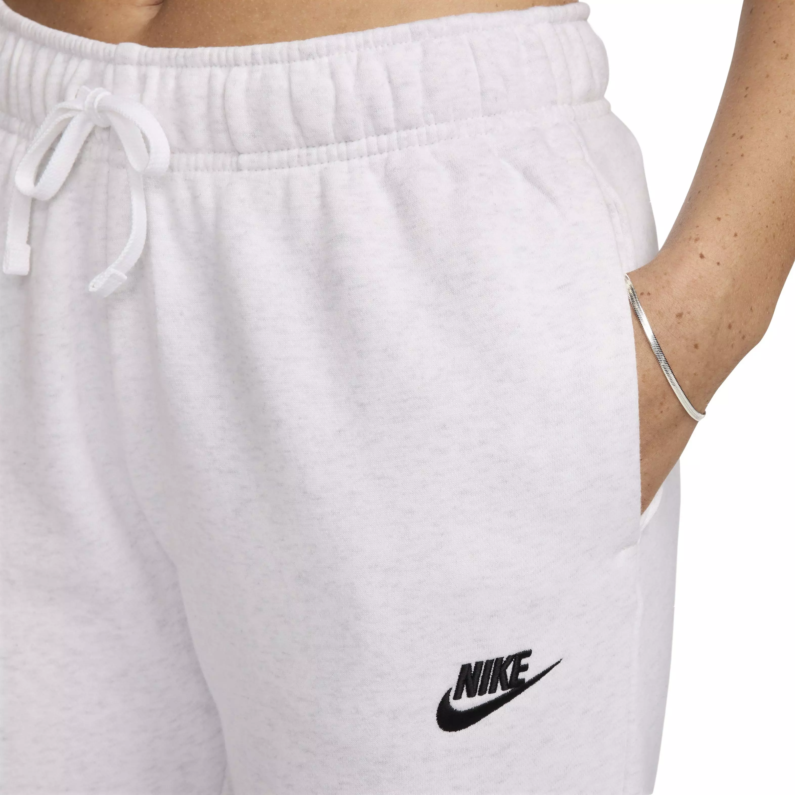 Nike Women's Sportswear Club Fleece Mid-Rise Joggers - WHITE