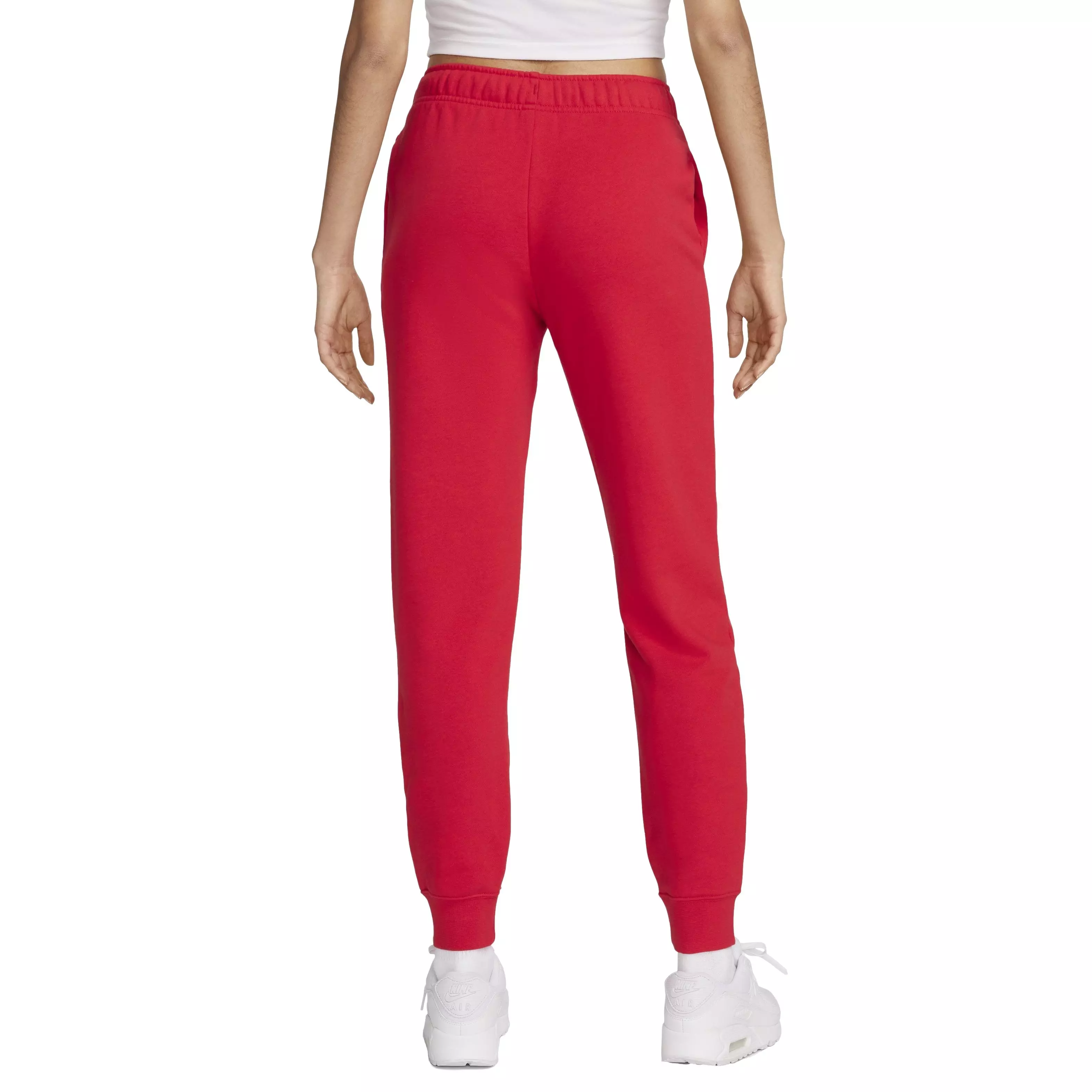 Nike Women's Sportswear Club Fleece Mid-Rise Joggers - RED