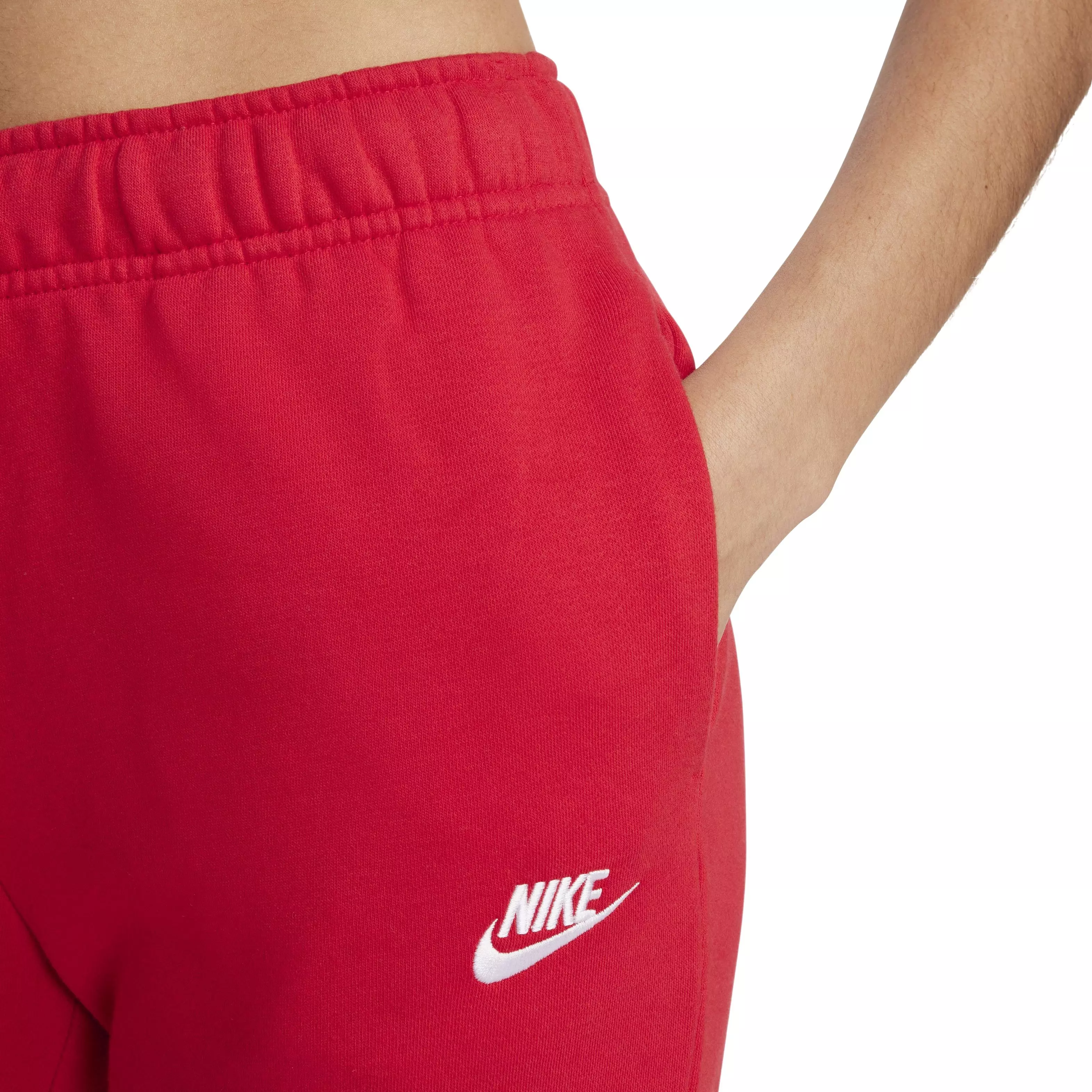Nike Women's Sportswear Club Fleece Mid-Rise Joggers - RED