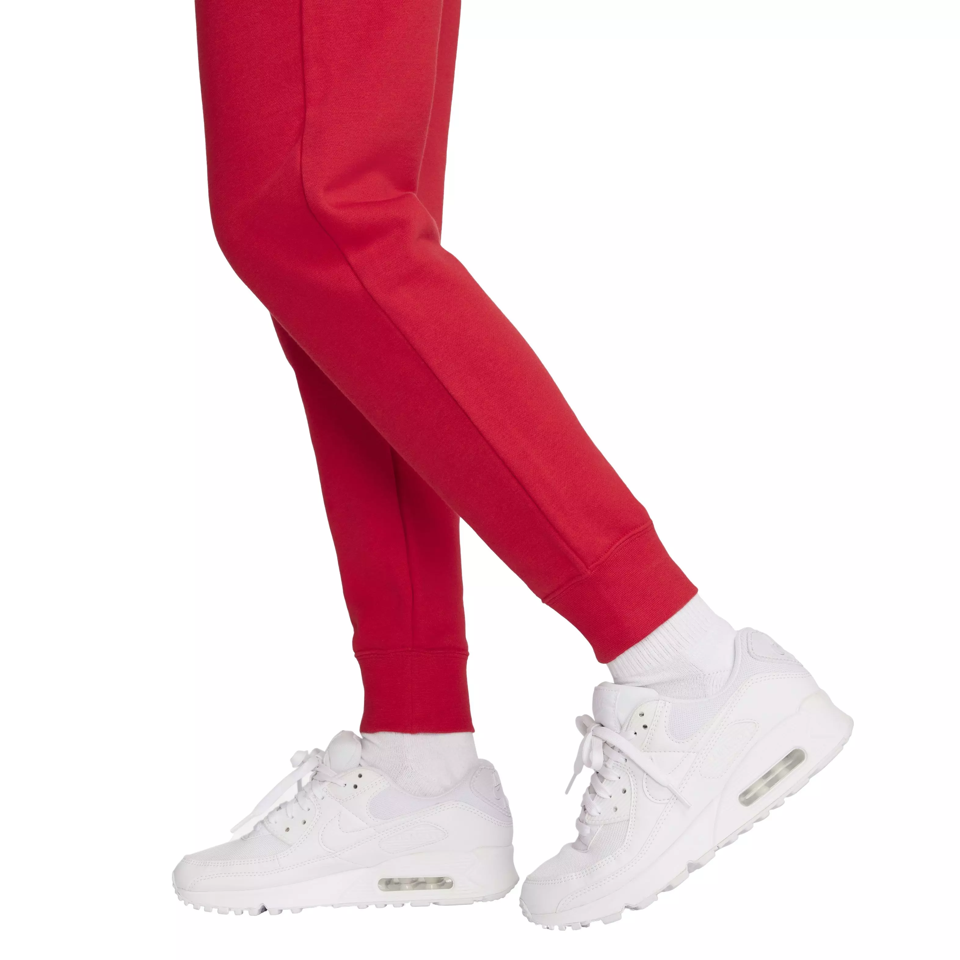 Nike Women's Sportswear Club Fleece Mid-Rise Joggers - RED