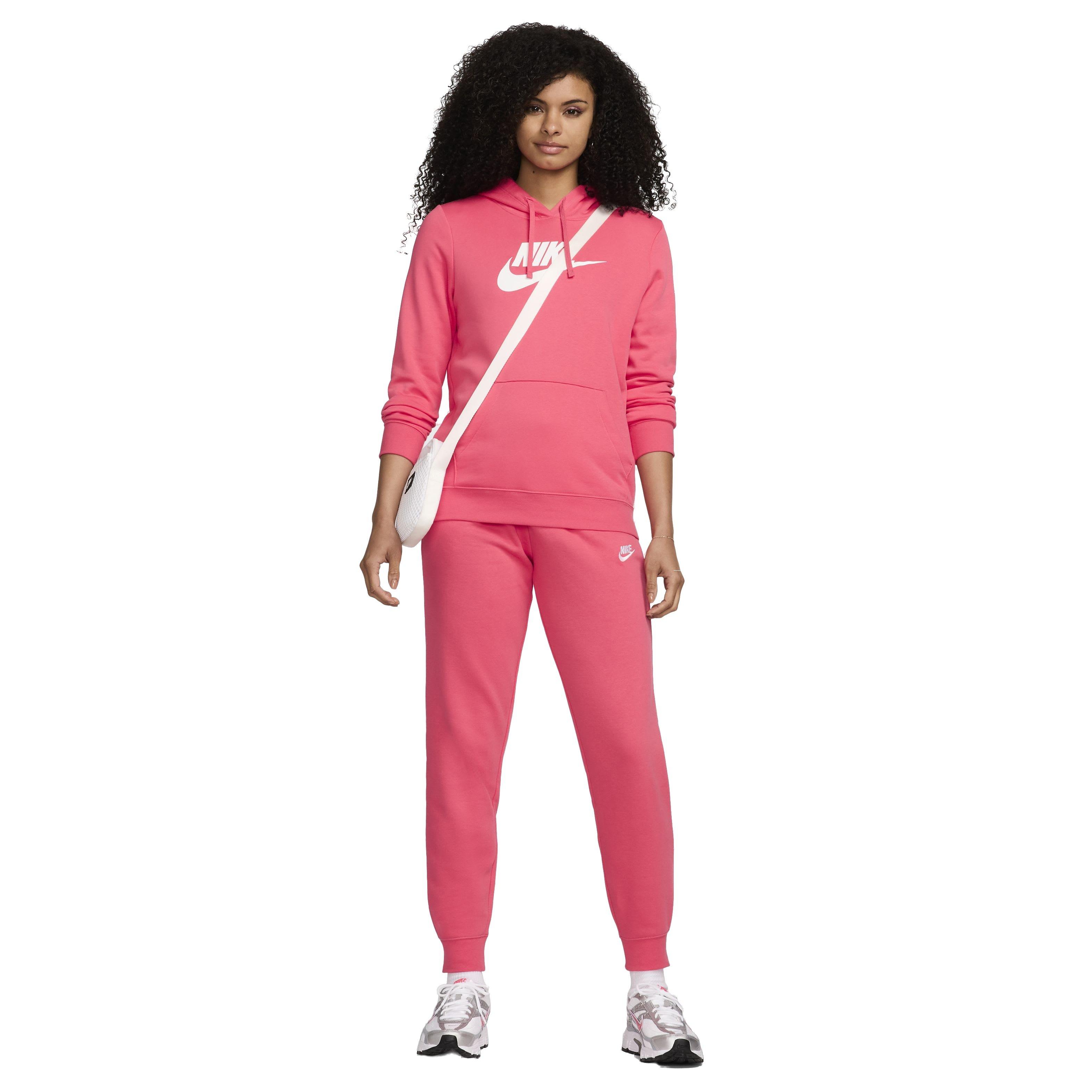 Nike Women's Sportswear Club Fleece Mid-Rise Joggers - PINK Thumbnail View 5