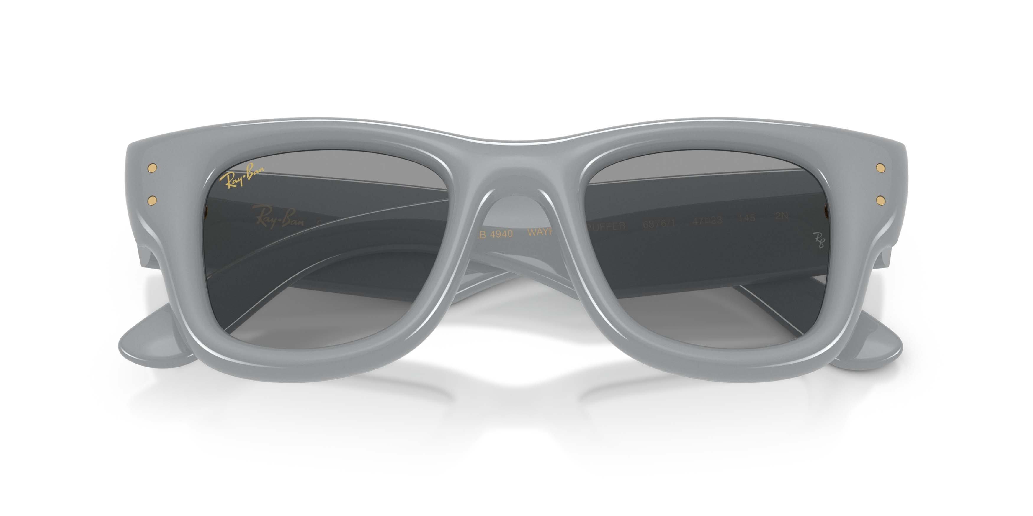 Ray-Ban Wayfarer Puffer Grey Sunglasses &ndash; Polished Solid Grey - GREY Thumbnail View 5