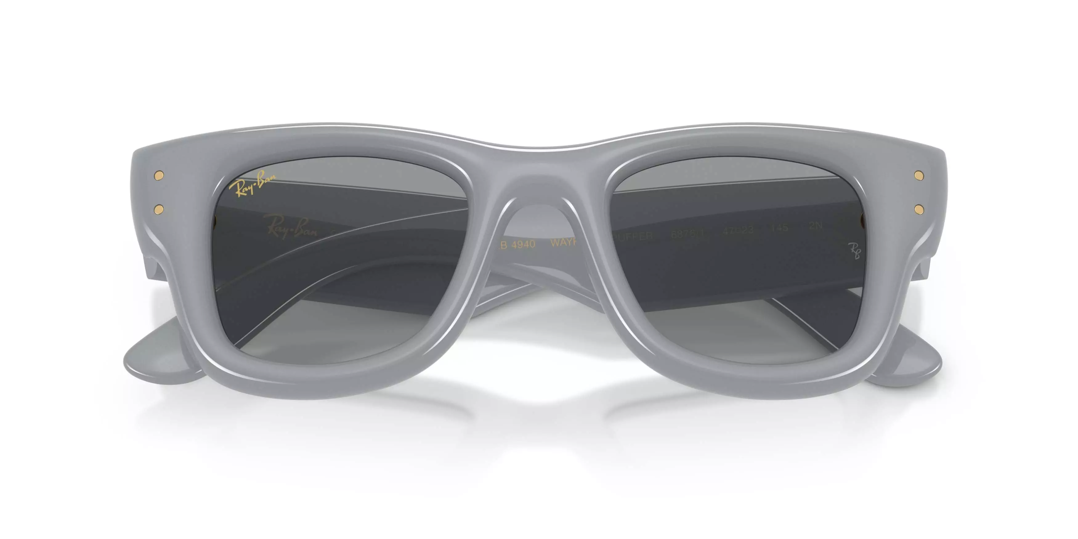 Ray-Ban Wayfarer Puffer Grey Sunglasses &ndash; Polished Solid Grey - GREY