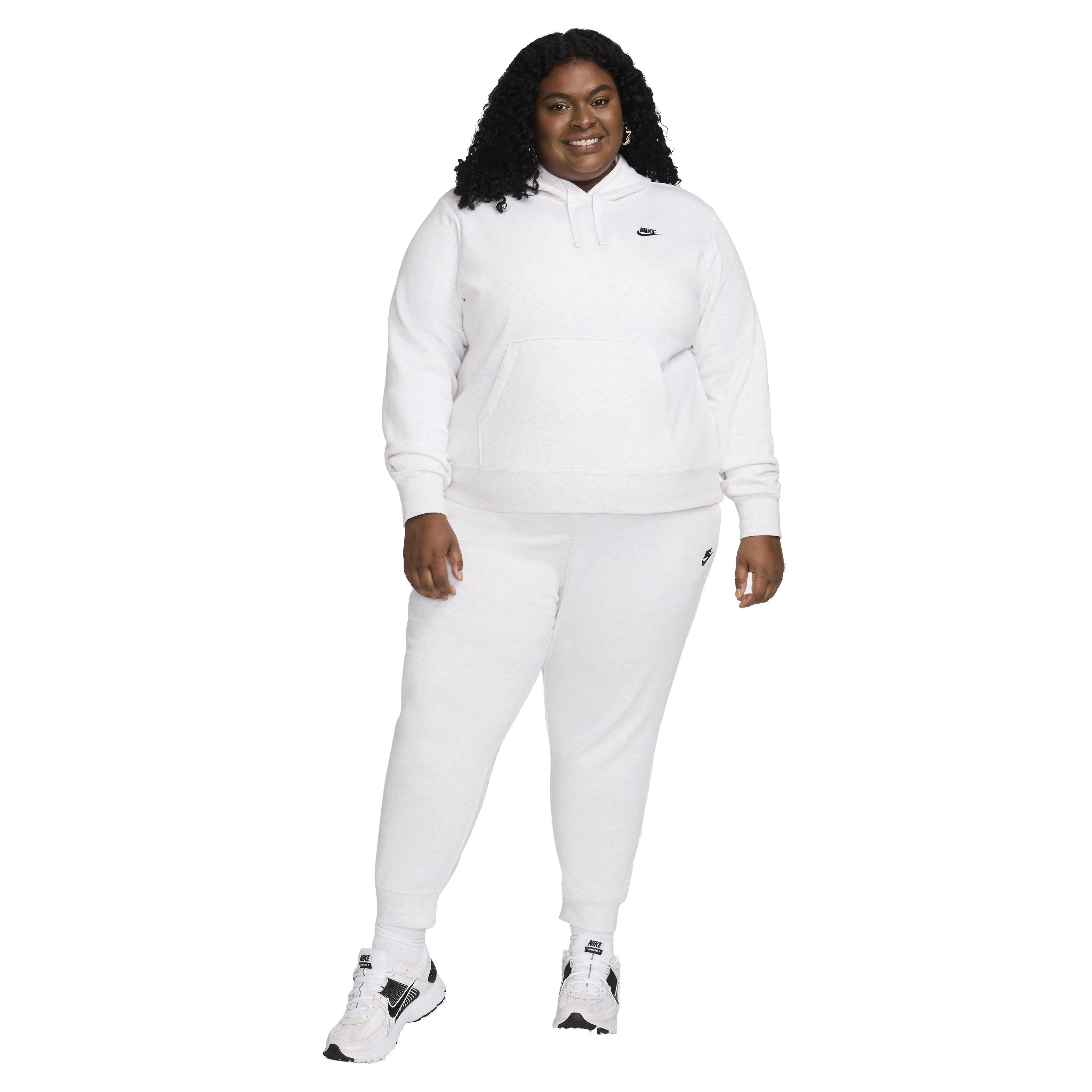 Nike Women's Sportswear Club Fleece Mid Rise Joggers - WHITE Thumbnail View 5