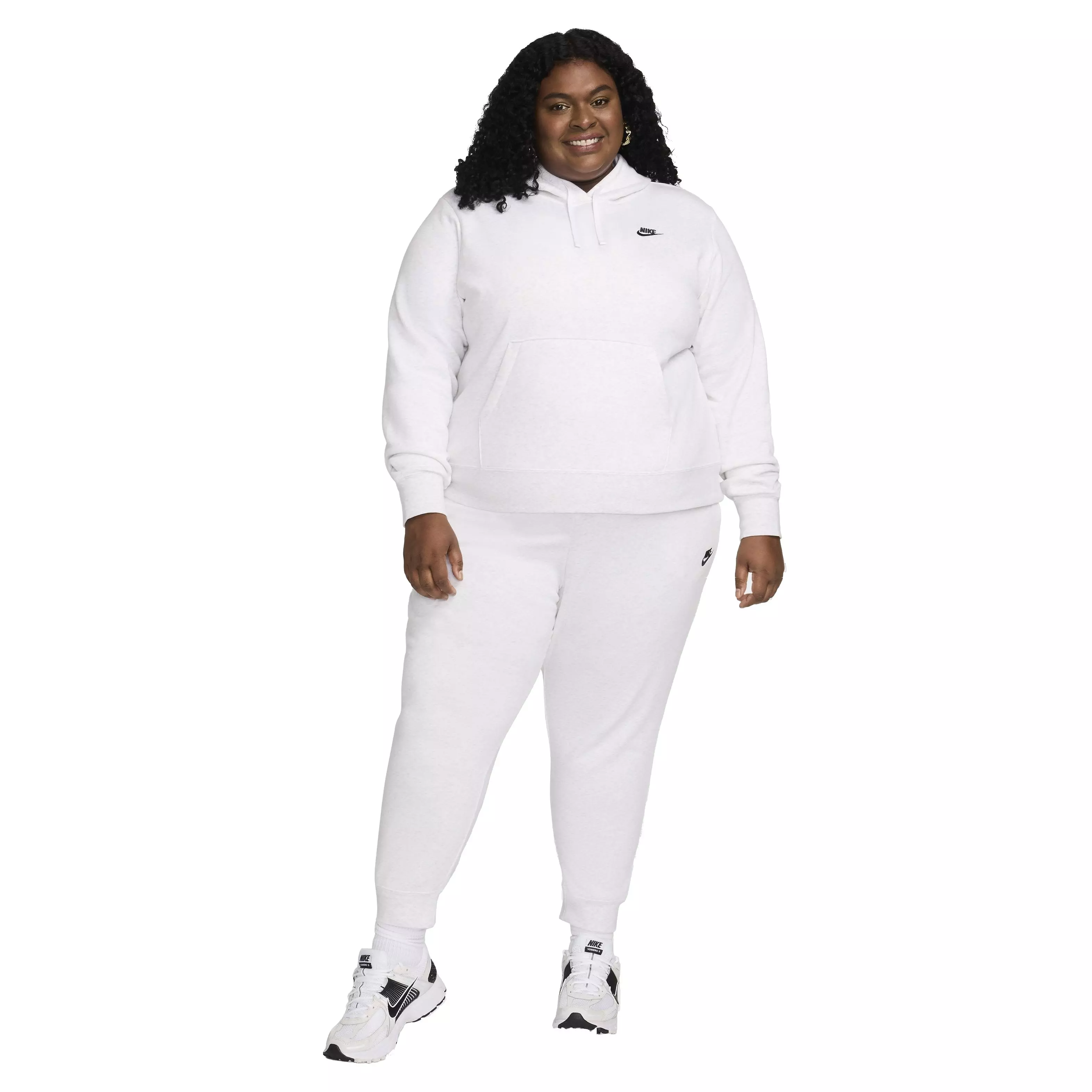 Nike Women's Sportswear Club Fleece Mid Rise Joggers - WHITE