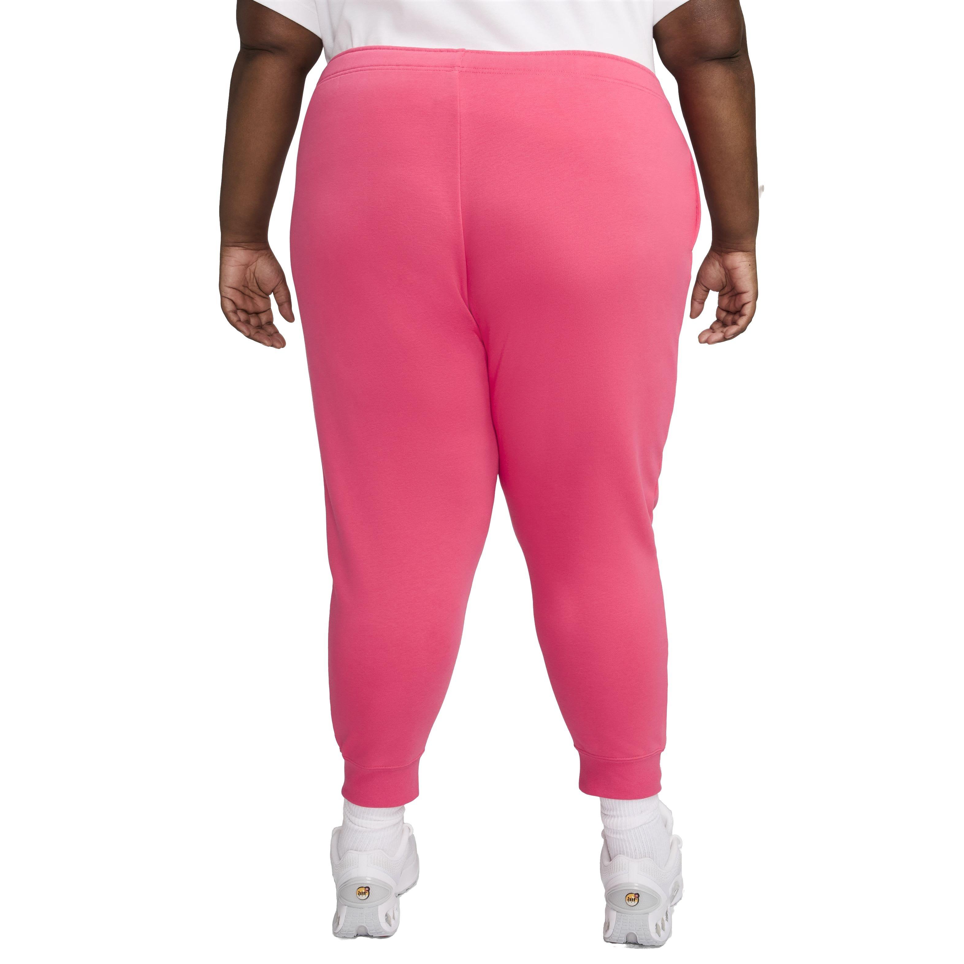 Nike Women's Sportswear Club Fleece Mid Rise Joggers - PINK Thumbnail View 2