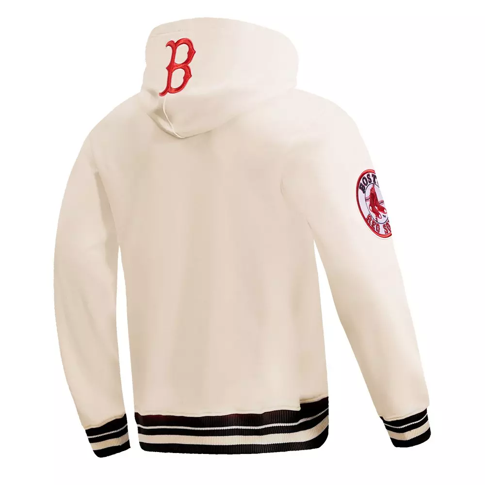 Pro Standard Men's MLB Boston Red Sox Retro Classic Pullover Hoodie - Eggshell - EGGSHELL