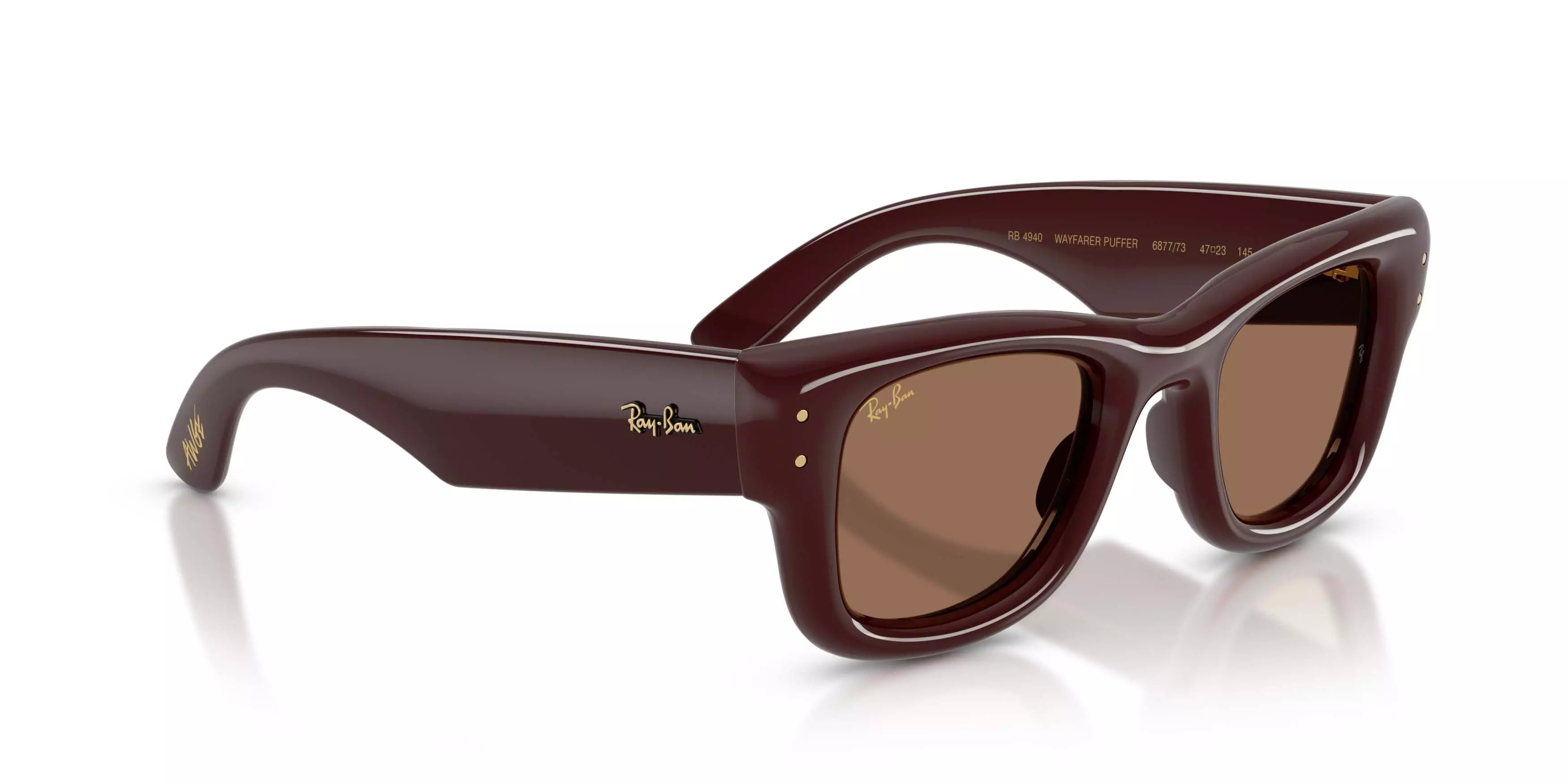 Ray-Ban Wayfarer Puffer Dark Brown Sunglasses &ndash; Polished Dark Brown - BROWN