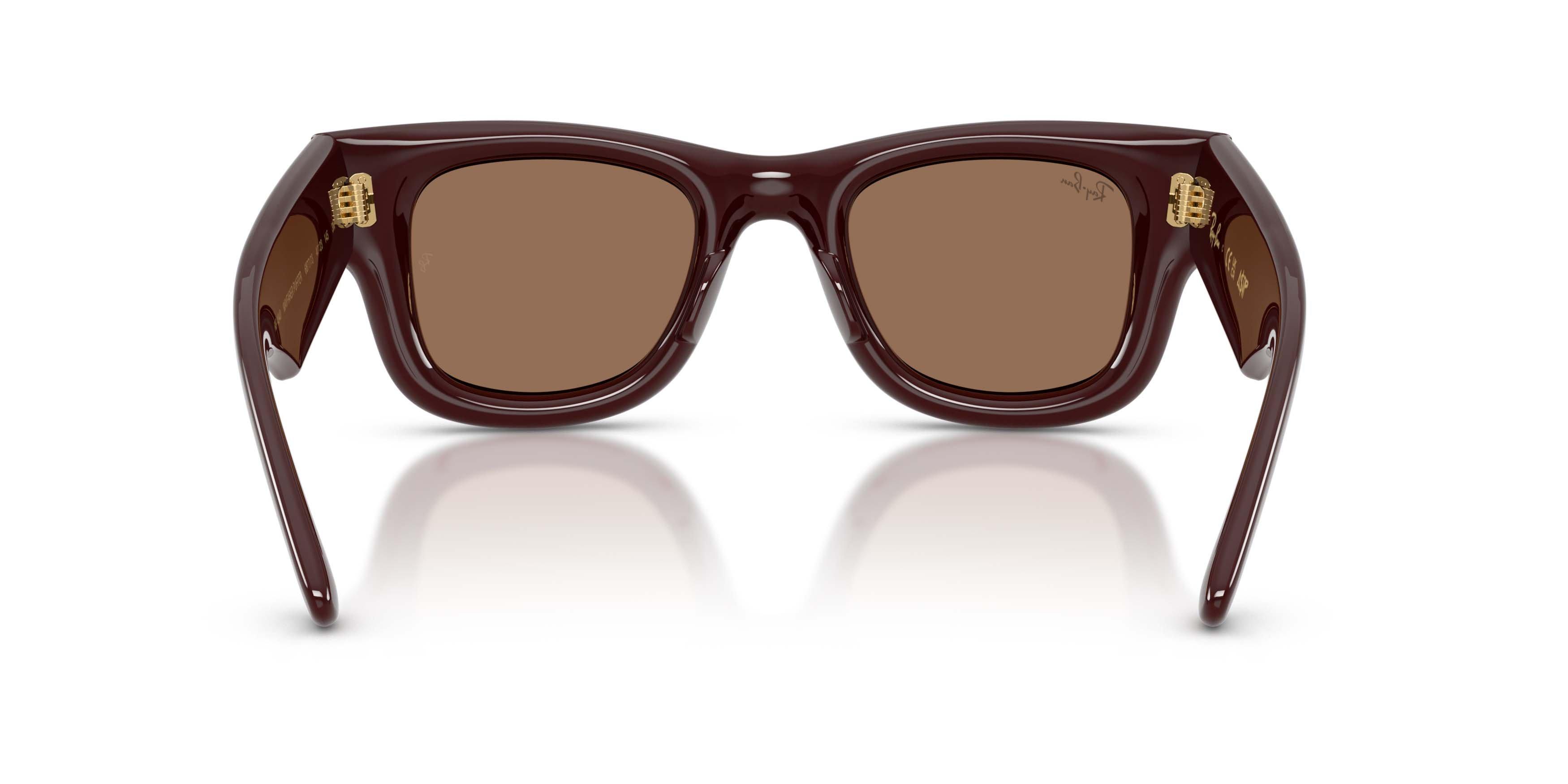 Ray-Ban Wayfarer Puffer Dark Brown Sunglasses &ndash; Polished Dark Brown - BROWN Thumbnail View 4