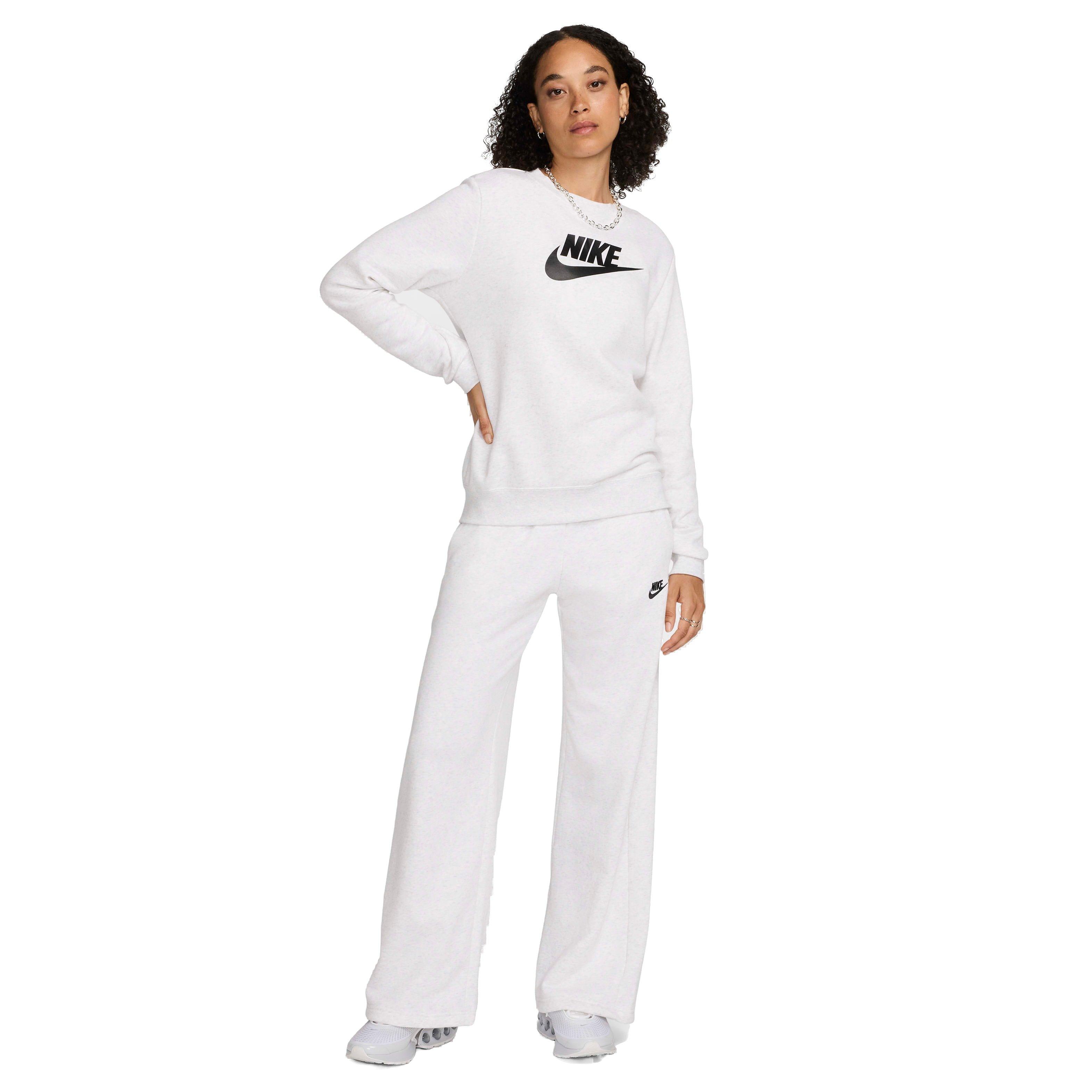 Nike Women's Sportswear Club Fleece Mid-Rise Wide-Leg Sweatpants - WHITE Thumbnail View 4