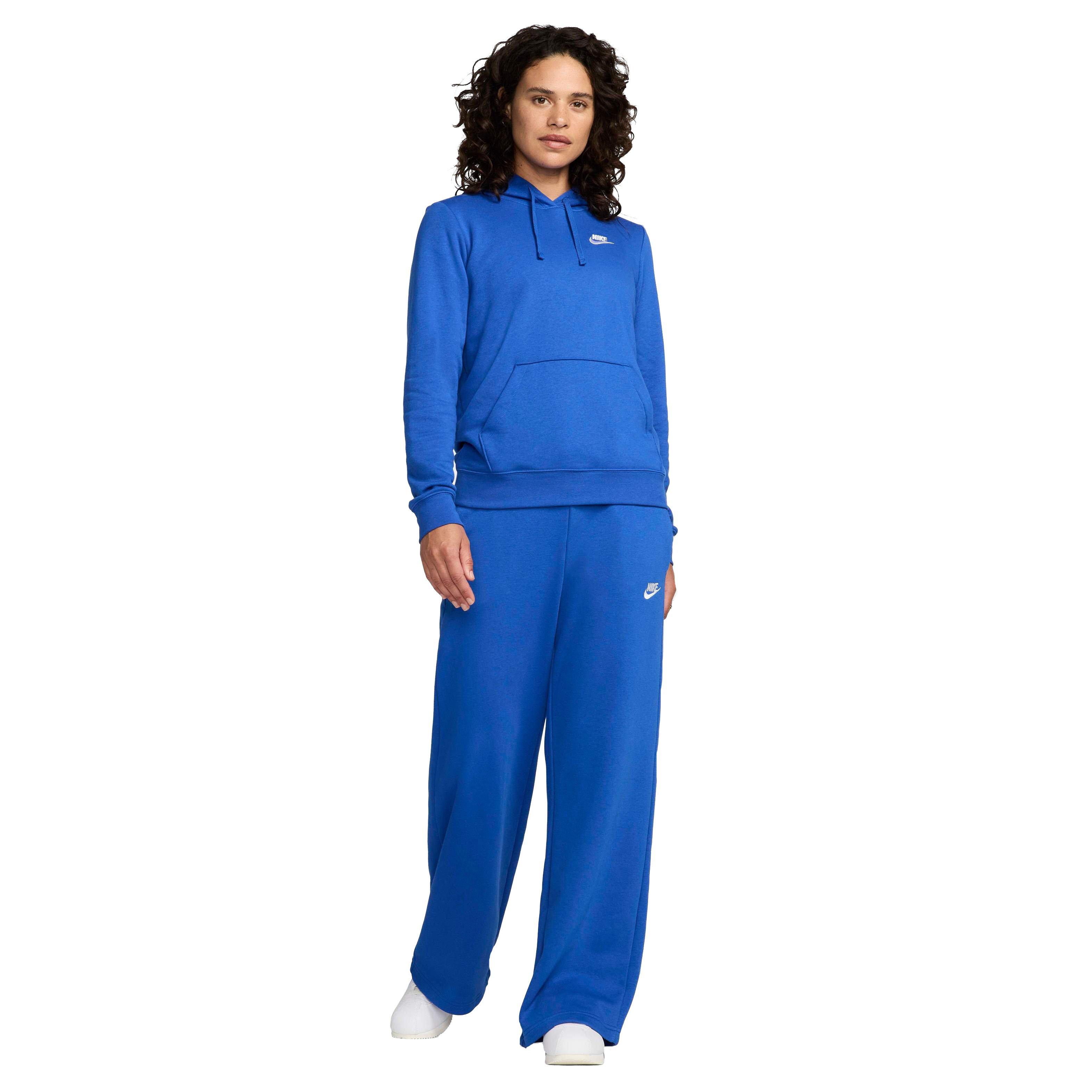 Nike Women's Sportswear Club Fleece Mid-Rise Wide-Leg Sweatpants - BLUE Thumbnail View 4