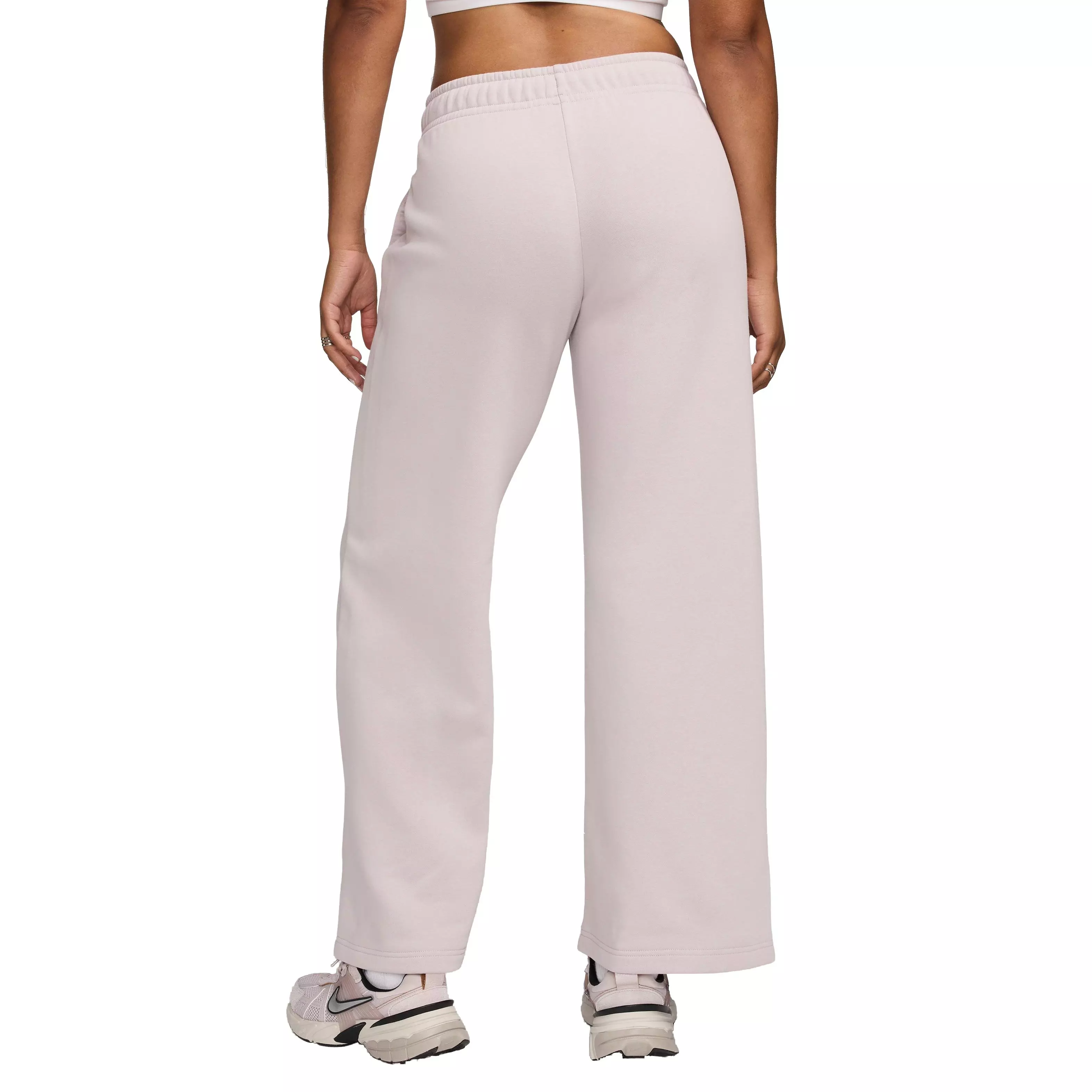 Nike Women's Sportswear Club Fleece Mid-Rise Wide-Leg Sweatpants - LT PURPLE