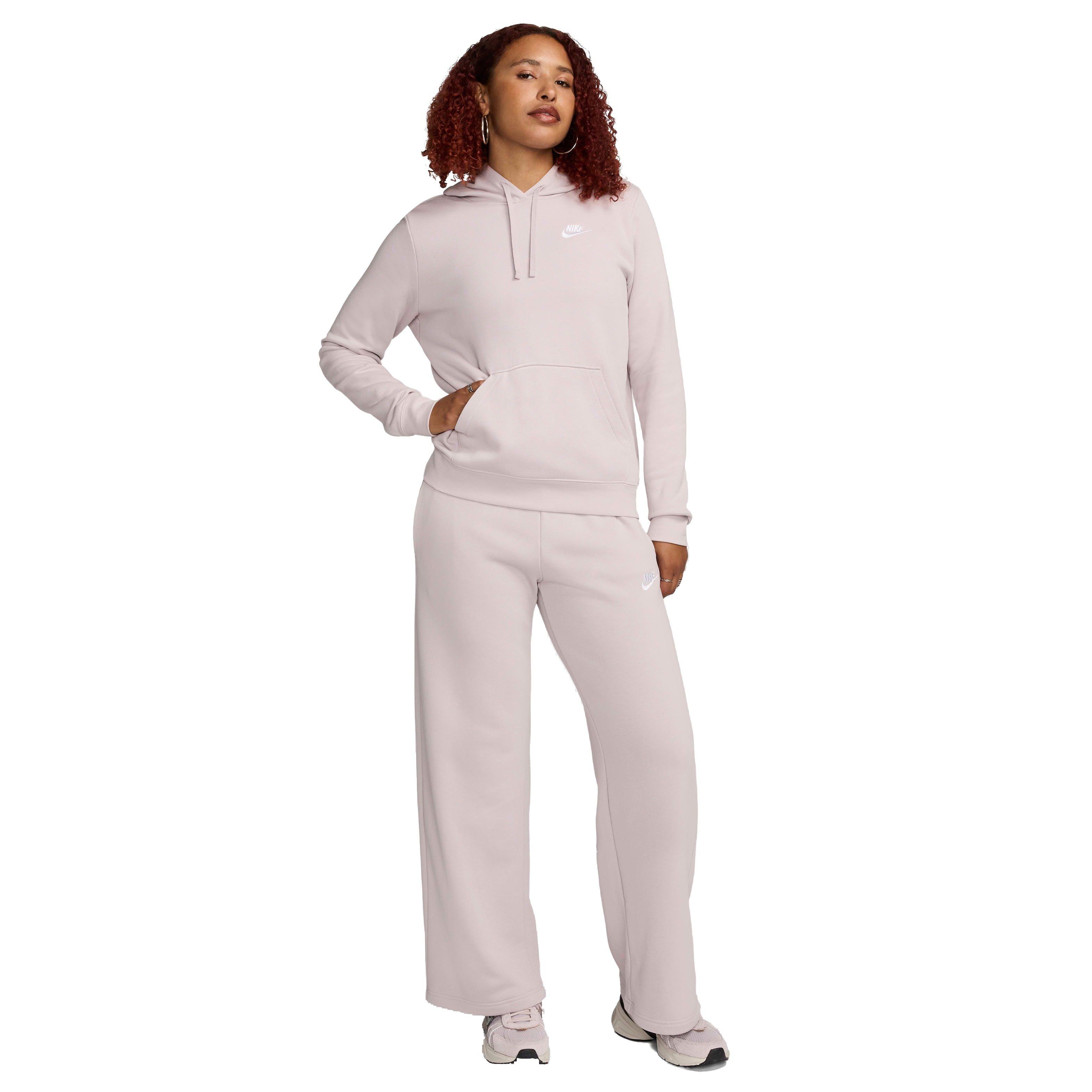 Nike Women's Sportswear Club Fleece Mid-Rise Wide-Leg Sweatpants - LT PURPLE Thumbnail View 4