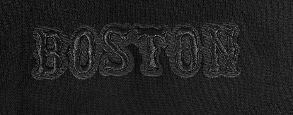 Pro Standard Men's MLB Boston Red Sox Neutral Drop Shoulder Pullover Hoodie - BLACK Thumbnail View 5