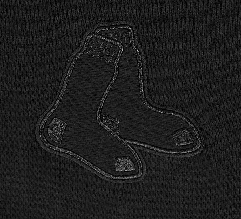 Pro Standard Men's MLB Boston Red Sox Neutral Drop Shoulder Pullover Hoodie - BLACK Thumbnail View 7