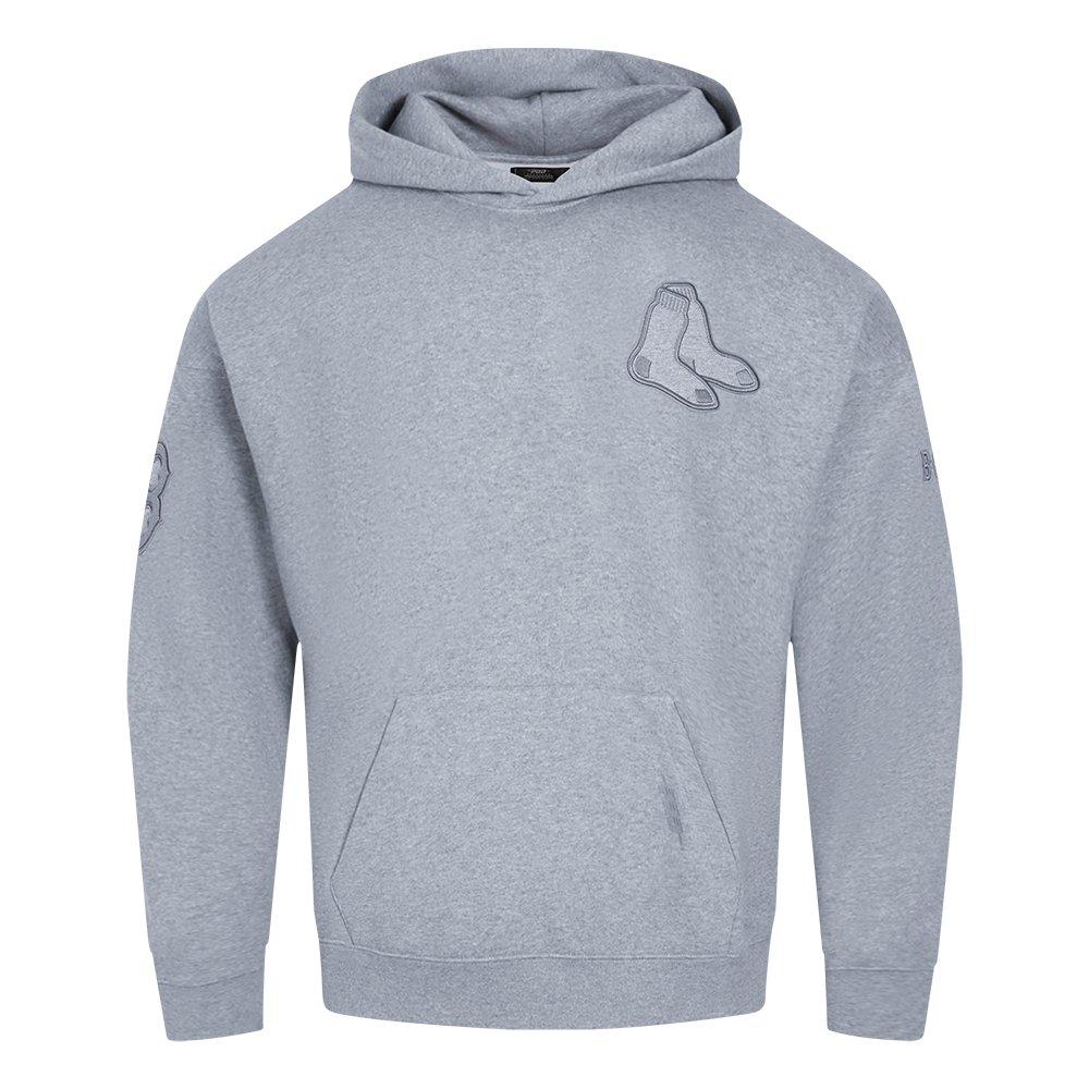 Pro Standard Men's MLB Boston Red Sox Neutral Drop Shoulder Pullover Hoodie - DK GREY Thumbnail View 1