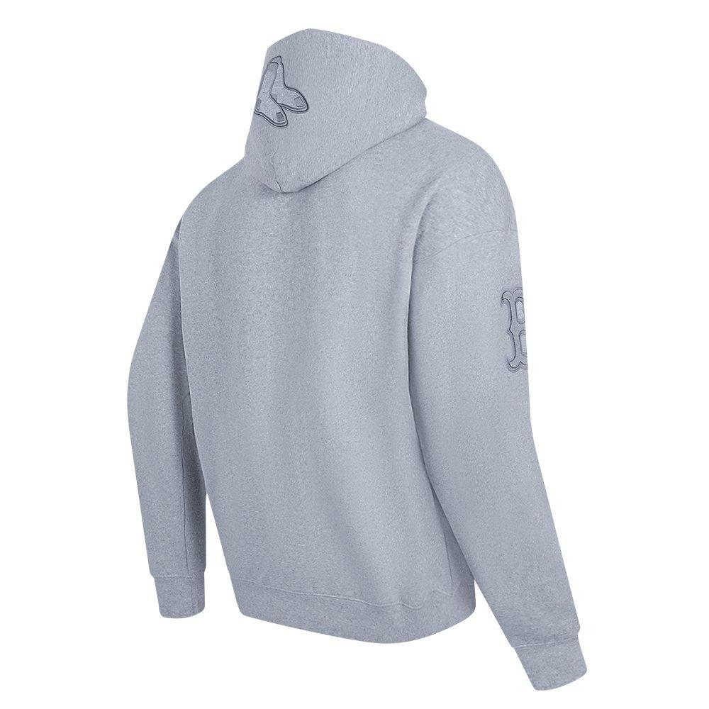 Pro Standard Men's MLB Boston Red Sox Neutral Drop Shoulder Pullover Hoodie - DK GREY Thumbnail View 4