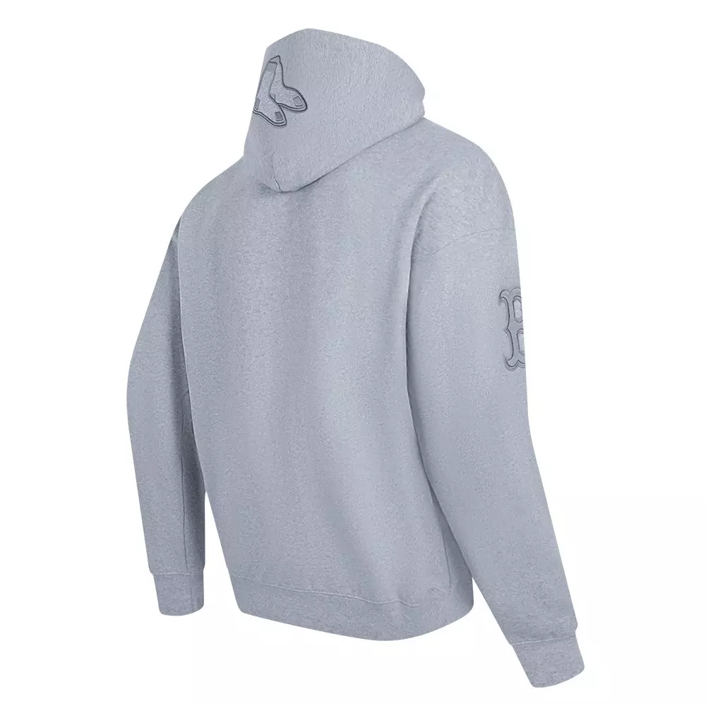 Pro Standard Men's MLB Boston Red Sox Neutral Drop Shoulder Pullover Hoodie - DK GREY