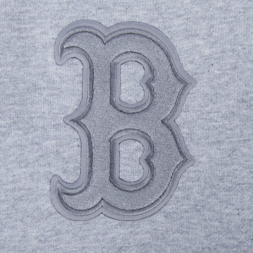 Pro Standard Men's MLB Boston Red Sox Neutral Drop Shoulder Pullover Hoodie - DK GREY Thumbnail View 6