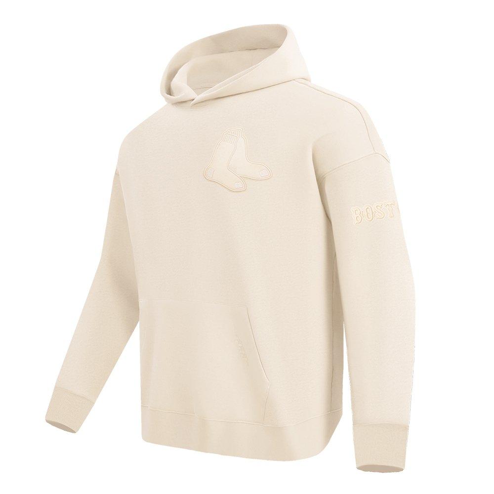Pro Standard Men's MLB Boston Red Sox Neutral Drop Shoulder Pullover Hoodie - CREAM Thumbnail View 3