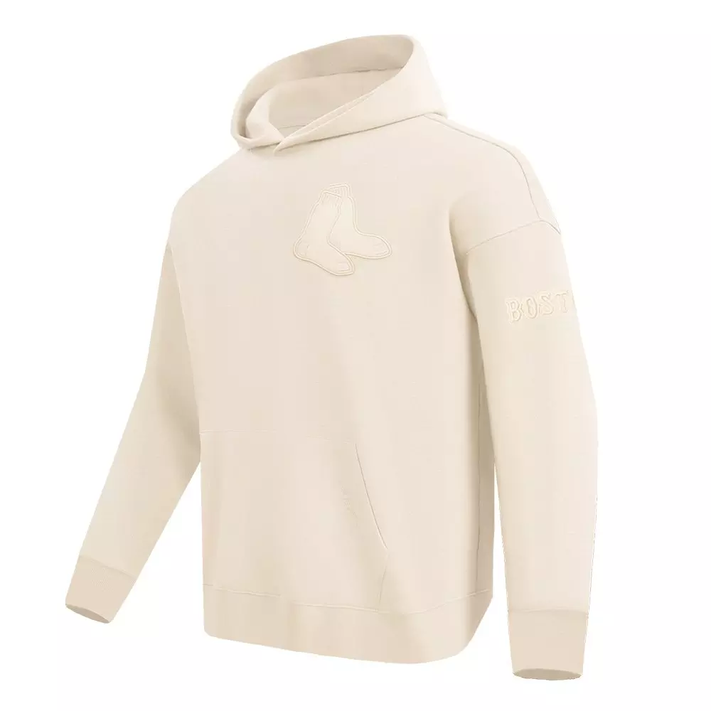Pro Standard Men's MLB Boston Red Sox Neutral Drop Shoulder Pullover Hoodie - CREAM