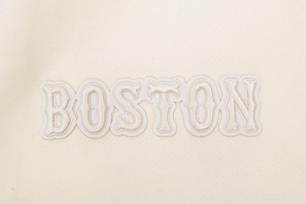 Pro Standard Men's MLB Boston Red Sox Neutral Drop Shoulder Pullover Hoodie - CREAM Thumbnail View 5