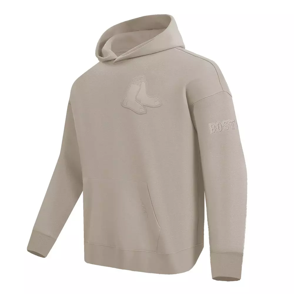 Pro Standard Men's MLB Boston Red Sox Neutral Drop Shoulder Pullover Hoodie - BROWN