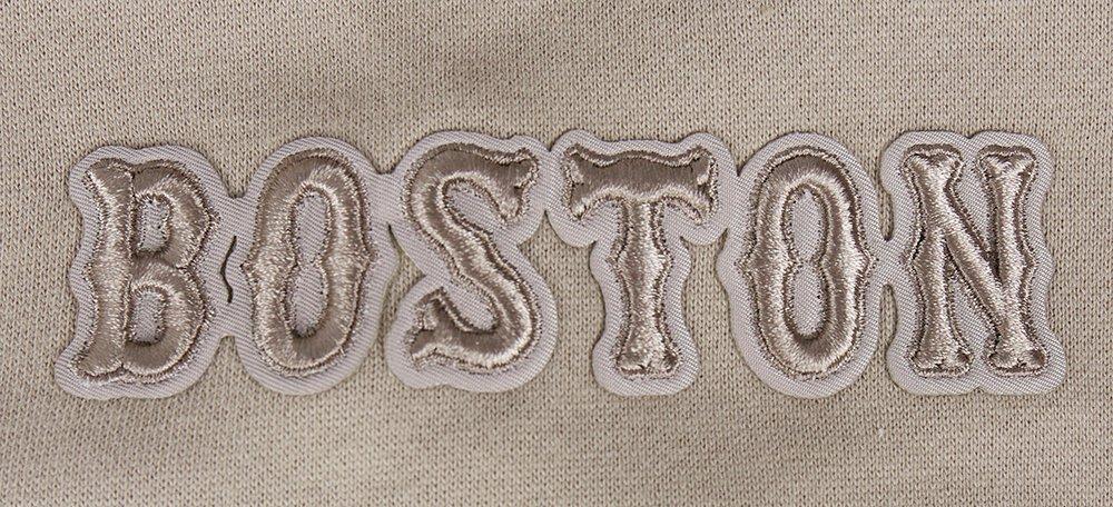 Pro Standard Men's MLB Boston Red Sox Neutral Drop Shoulder Pullover Hoodie - BROWN Thumbnail View 5