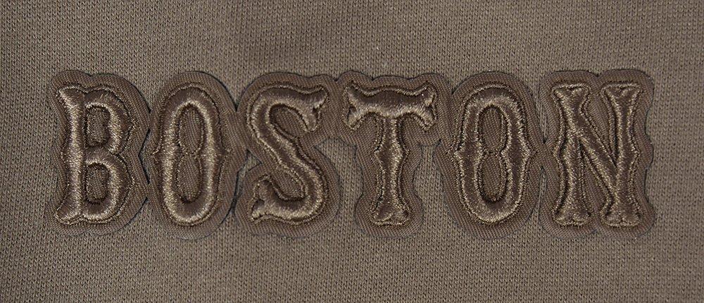 Pro Standard Men's MLB Boston Red Sox Neutral Drop Shoulder Pullover Hoodie - DK BROWN Thumbnail View 5