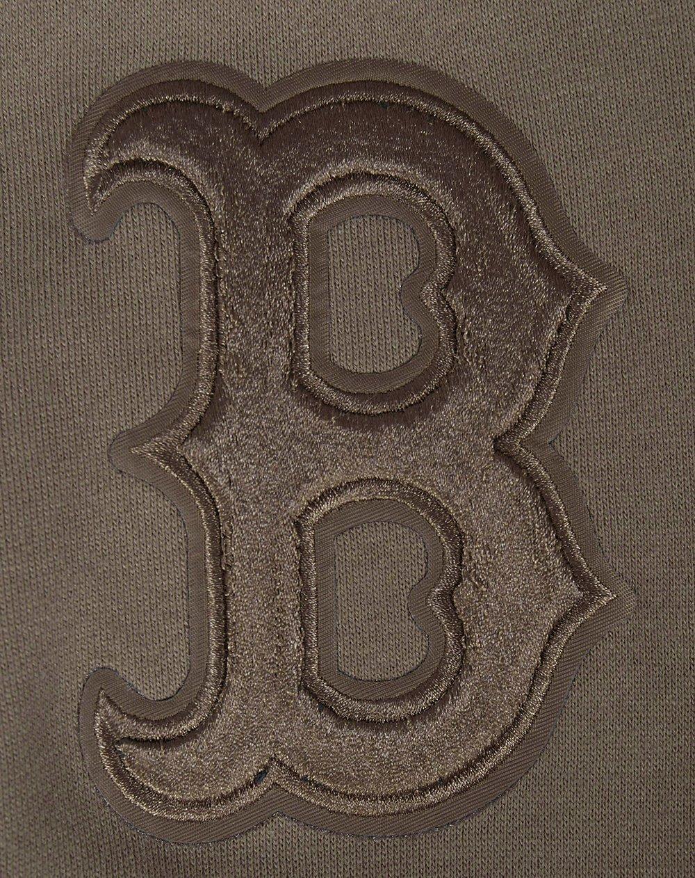 Pro Standard Men's MLB Boston Red Sox Neutral Drop Shoulder Pullover Hoodie - DK BROWN Thumbnail View 6