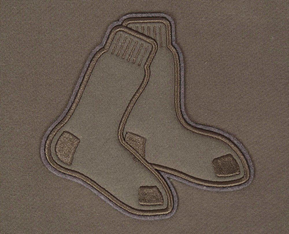 Pro Standard Men's MLB Boston Red Sox Neutral Drop Shoulder Pullover Hoodie - DK BROWN Thumbnail View 7