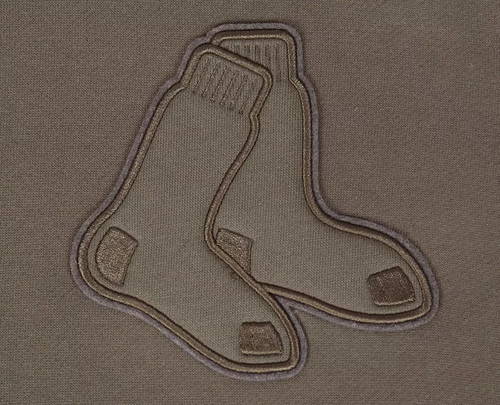 Pro Standard Men's MLB Boston Red Sox Neutral Drop Shoulder Pullover Hoodie - DK BROWN