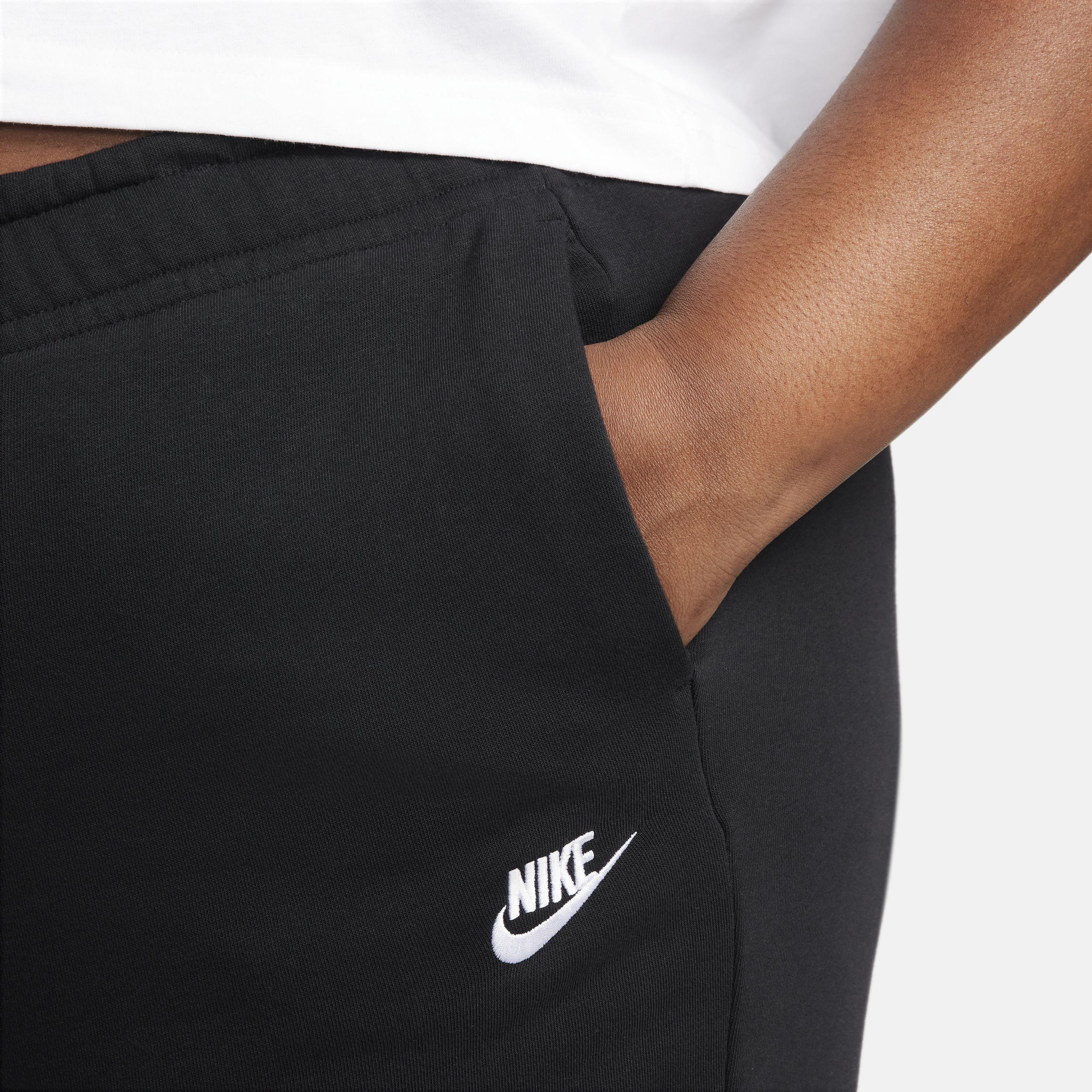 Nike Women's Sportswear Club Fleece Wide-Leg Mid-Rise Sweatpants - BLACK Thumbnail View 3