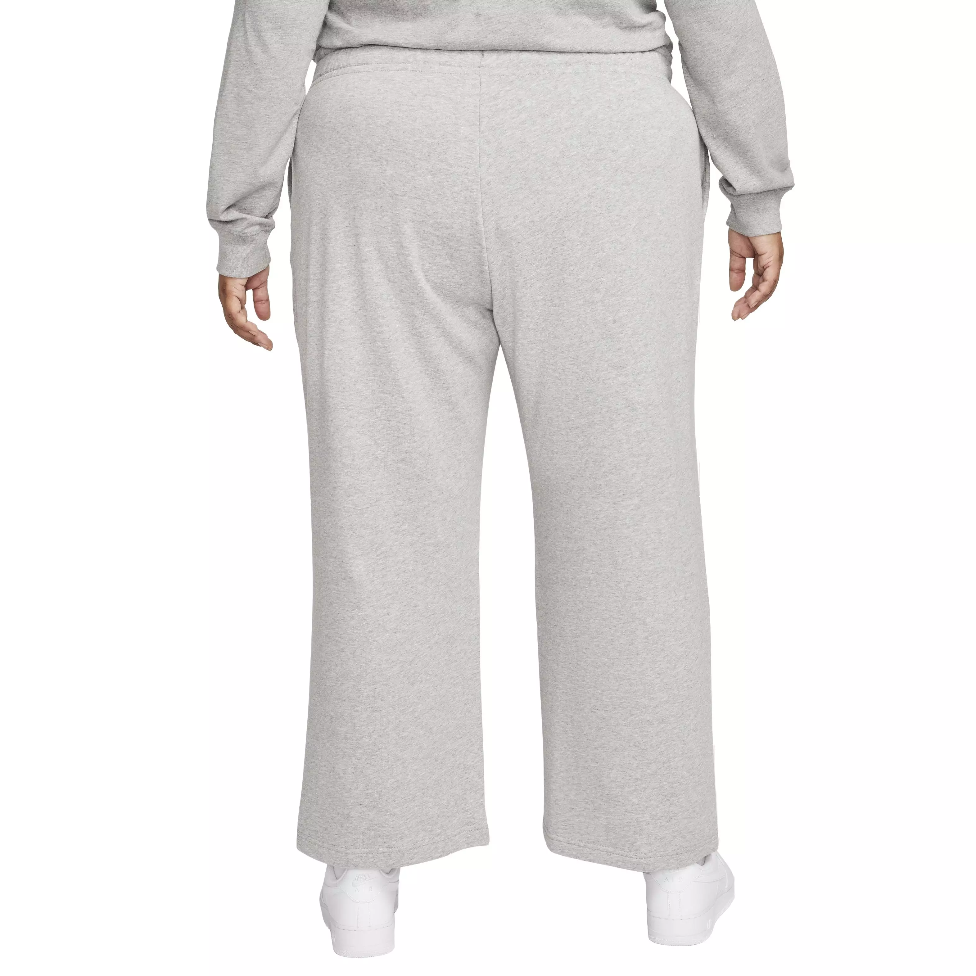 Nike Women's Sportswear Club Fleece Wide-Leg Mid-Rise Sweatpants - GREY