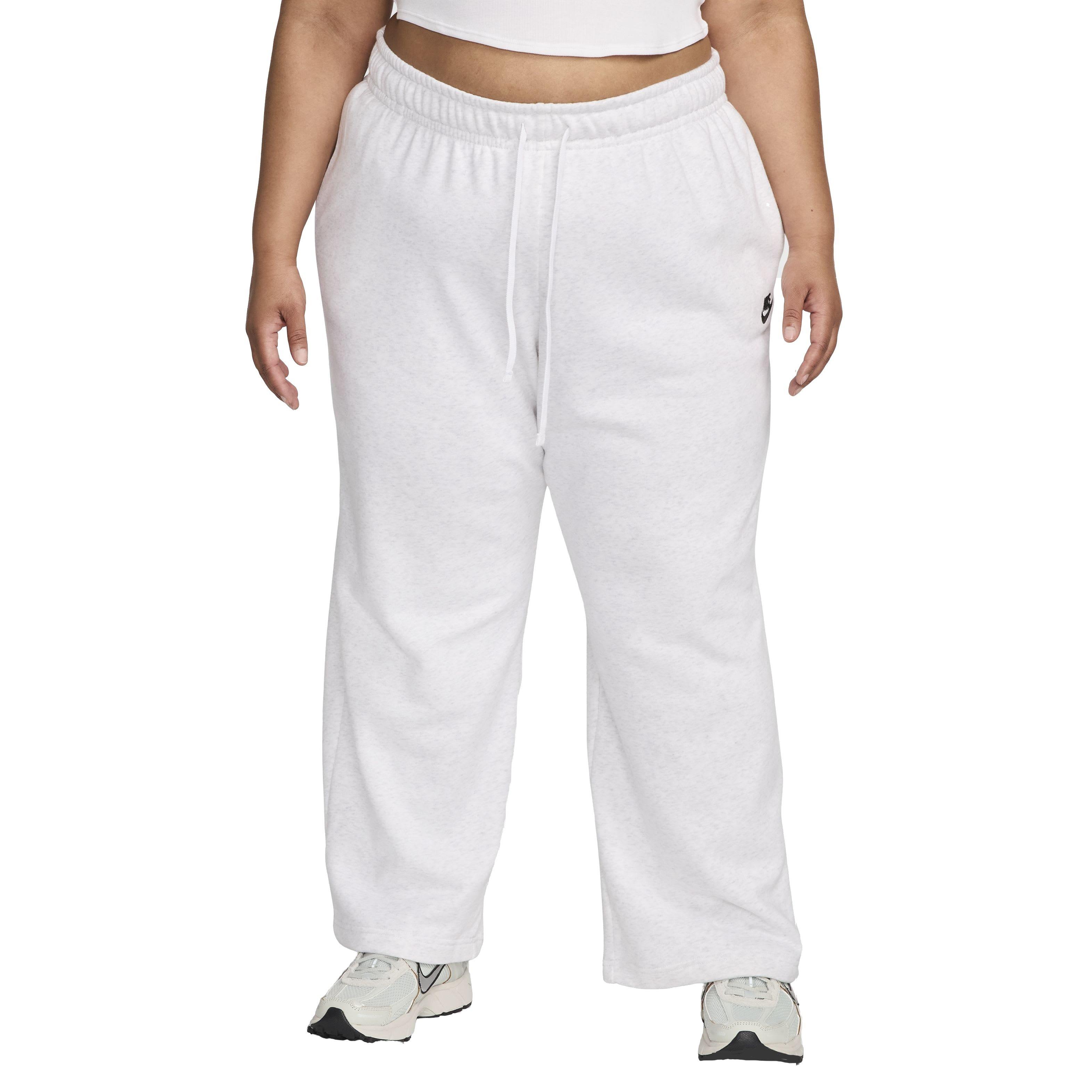 Nike Women's Sportswear Club Fleece Wide-Leg Mid-Rise Sweatpants - WHITE Thumbnail View 1