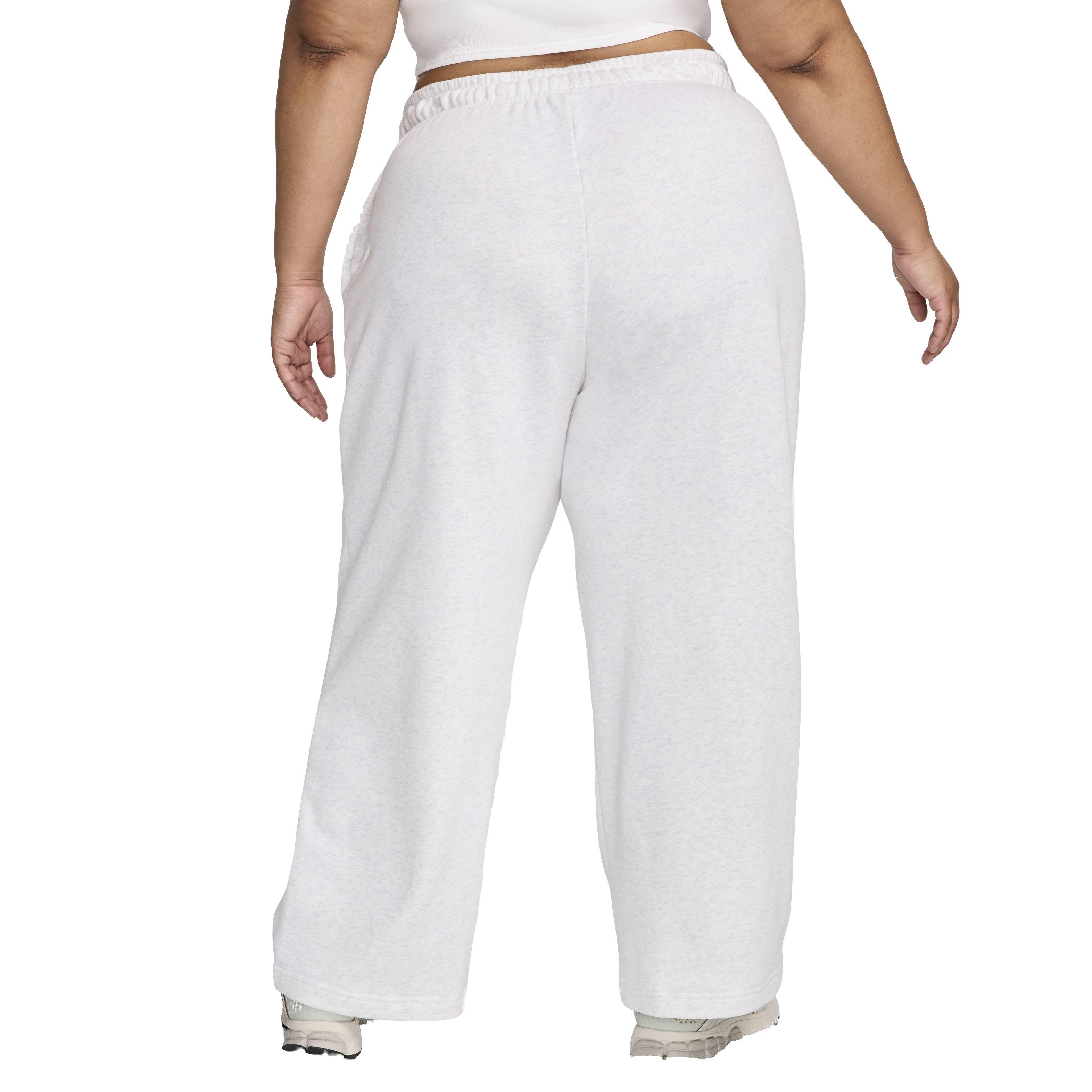 Nike Women's Sportswear Club Fleece Wide-Leg Mid-Rise Sweatpants - WHITE Thumbnail View 2