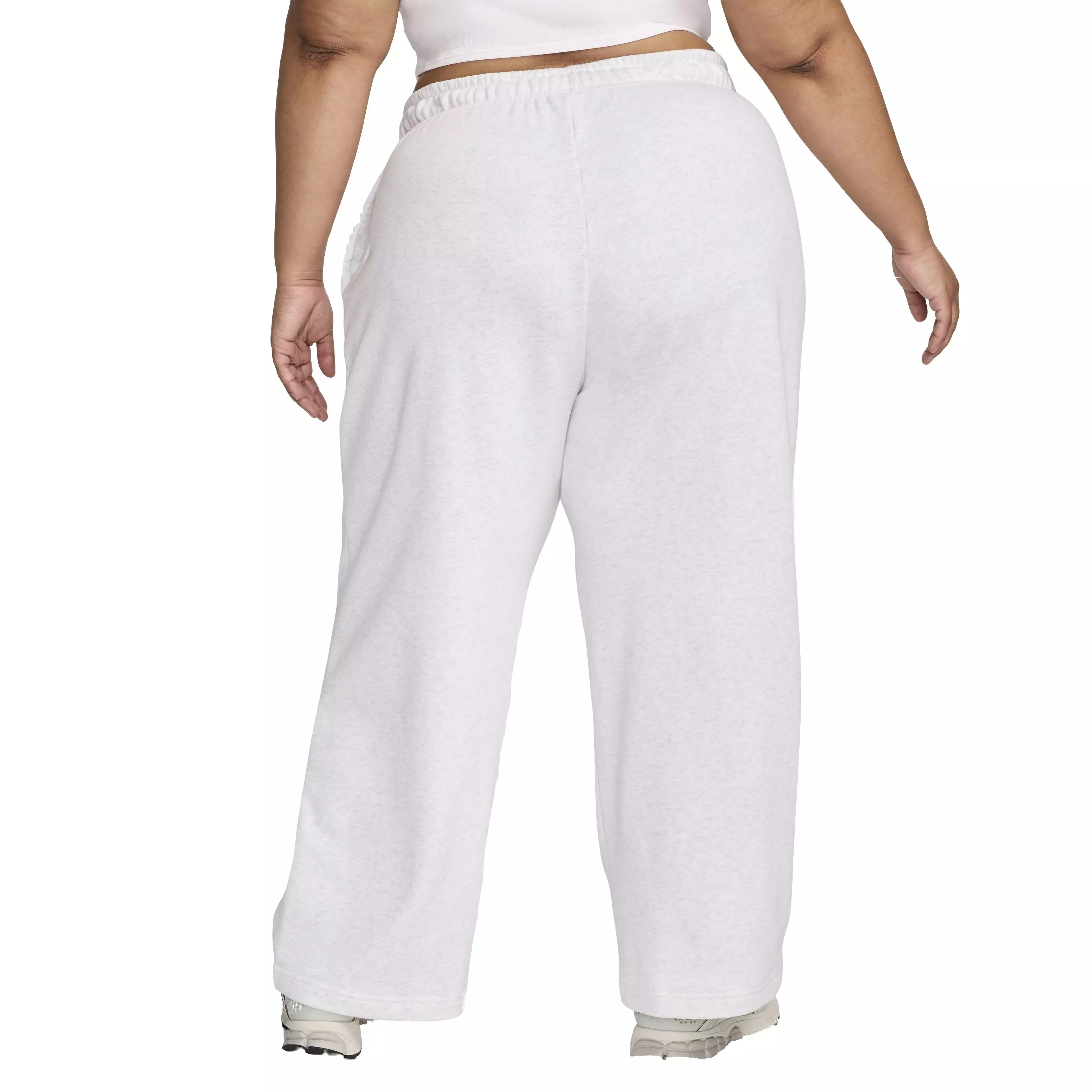 Nike Women's Sportswear Club Fleece Wide-Leg Mid-Rise Sweatpants - WHITE