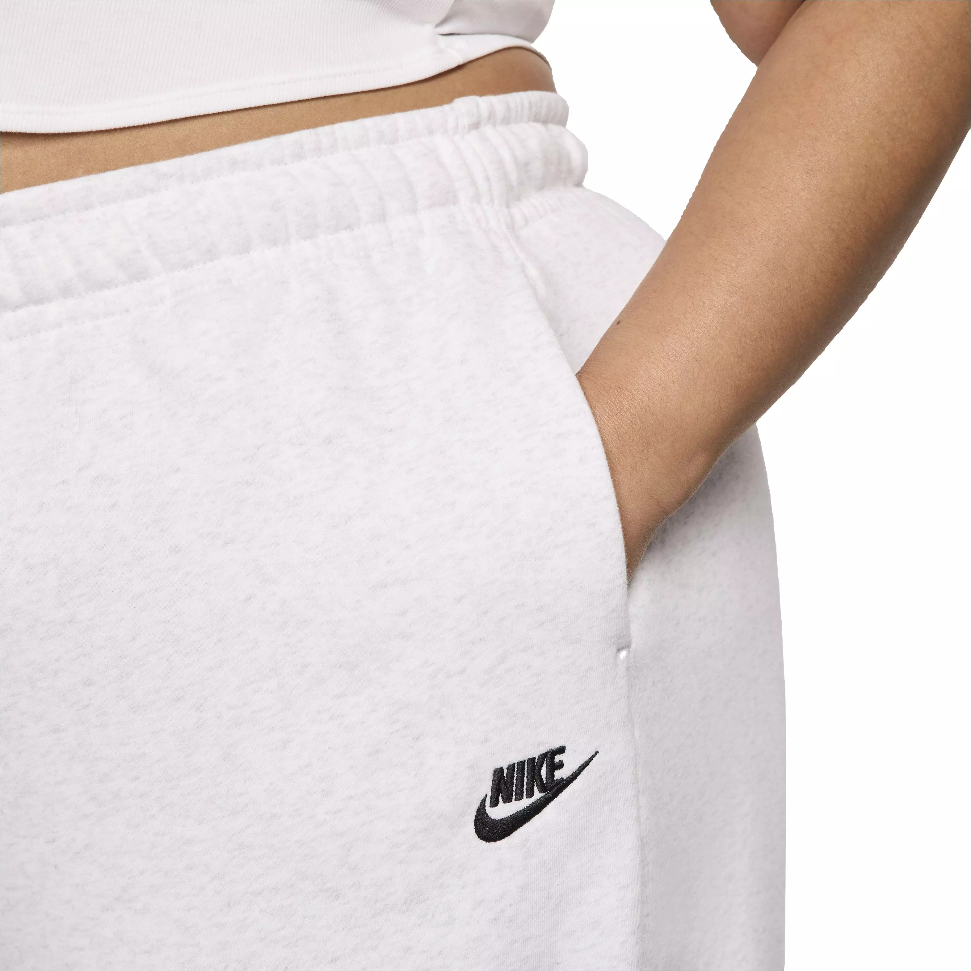 Nike Women's Sportswear Club Fleece Wide-Leg Mid-Rise Sweatpants - WHITE