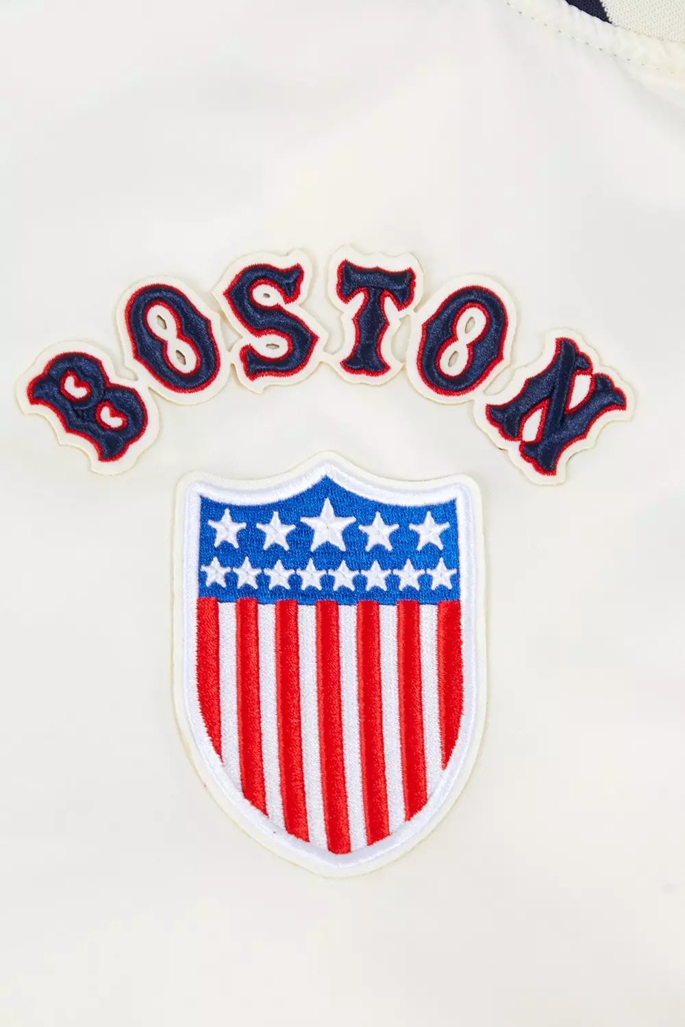 Pro Standard Men's MLB Boston Red Sox Retro Classic Rib Satin Jacket - EGGSHELL