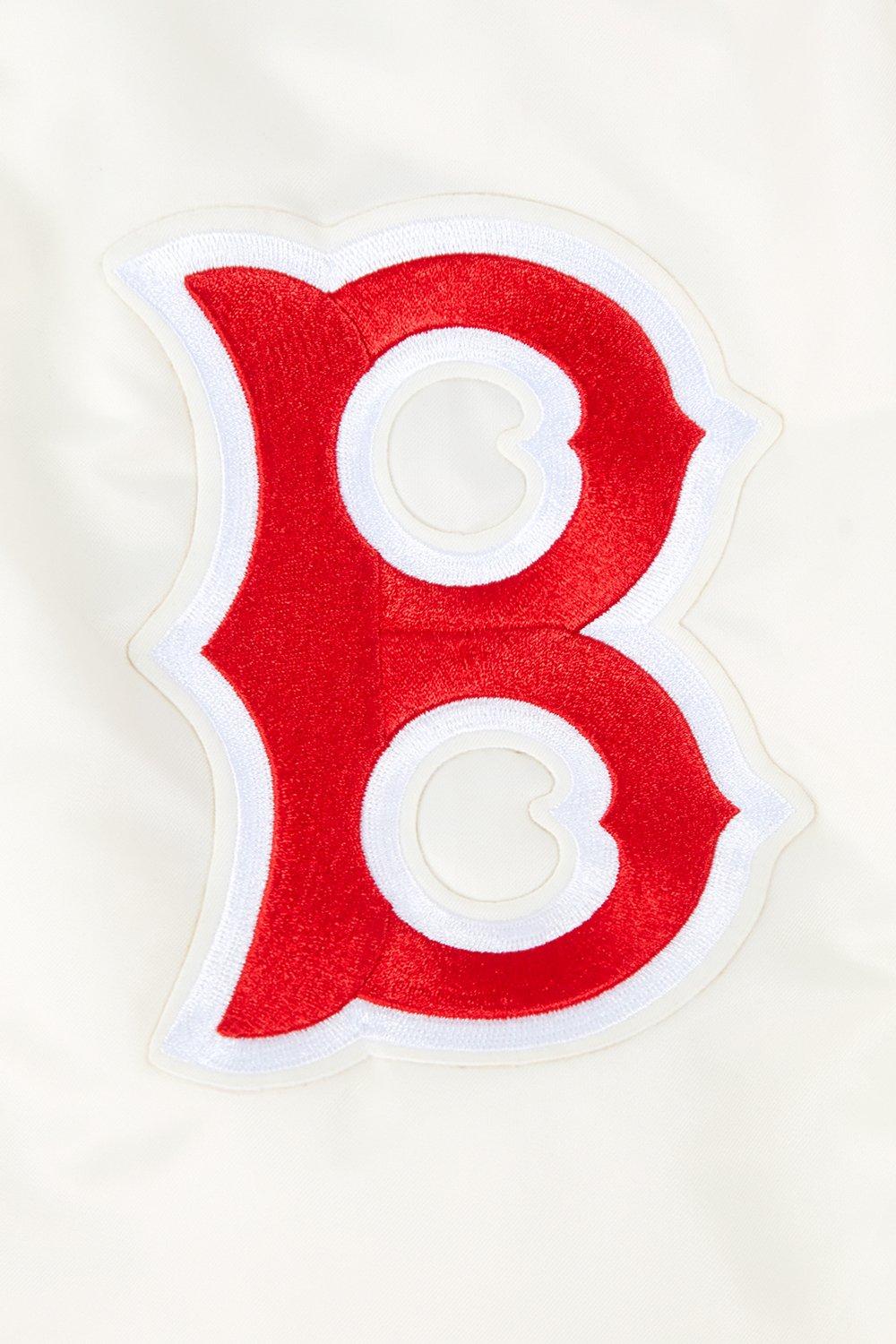 Pro Standard Men's MLB Boston Red Sox Retro Classic Rib Satin Jacket - EGGSHELL Thumbnail View 7