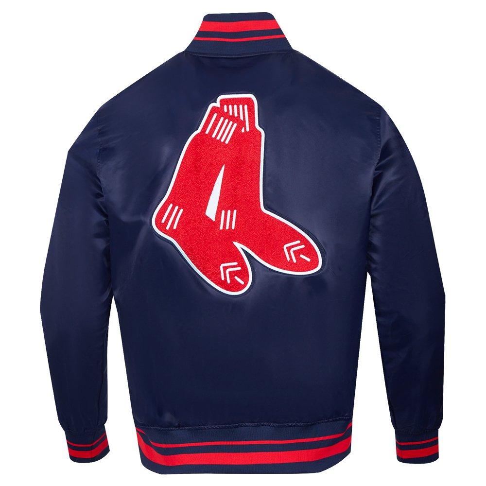 Pro Standard Men's MLB Boston Red Sox Retro Classic Rib Satin Jacket - NAVY/RED Thumbnail View 2